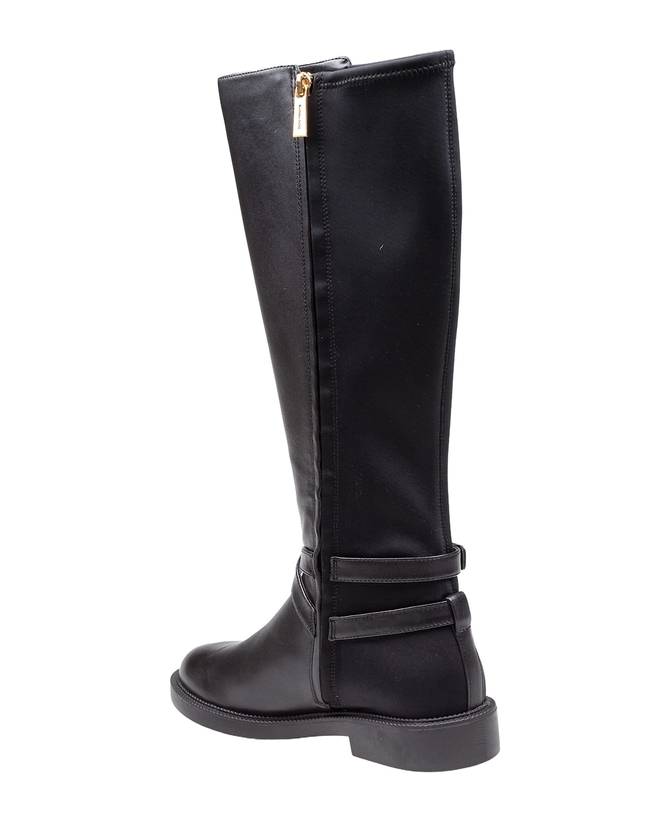 Michael Kors Abigail Boot In Leather And Nylon Color Black - Black