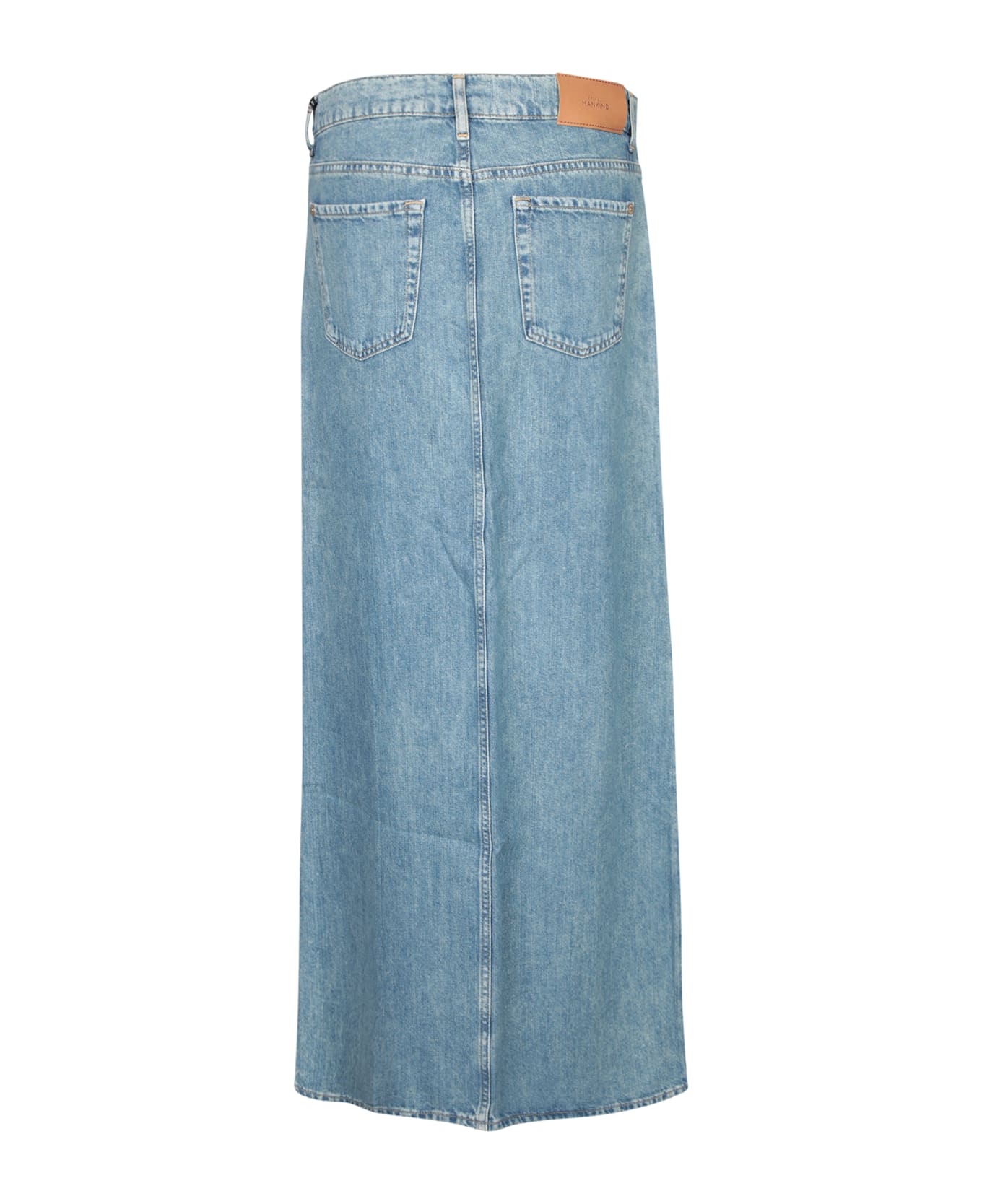 7 For All Mankind Celeste Denim Long Skirt - Blue