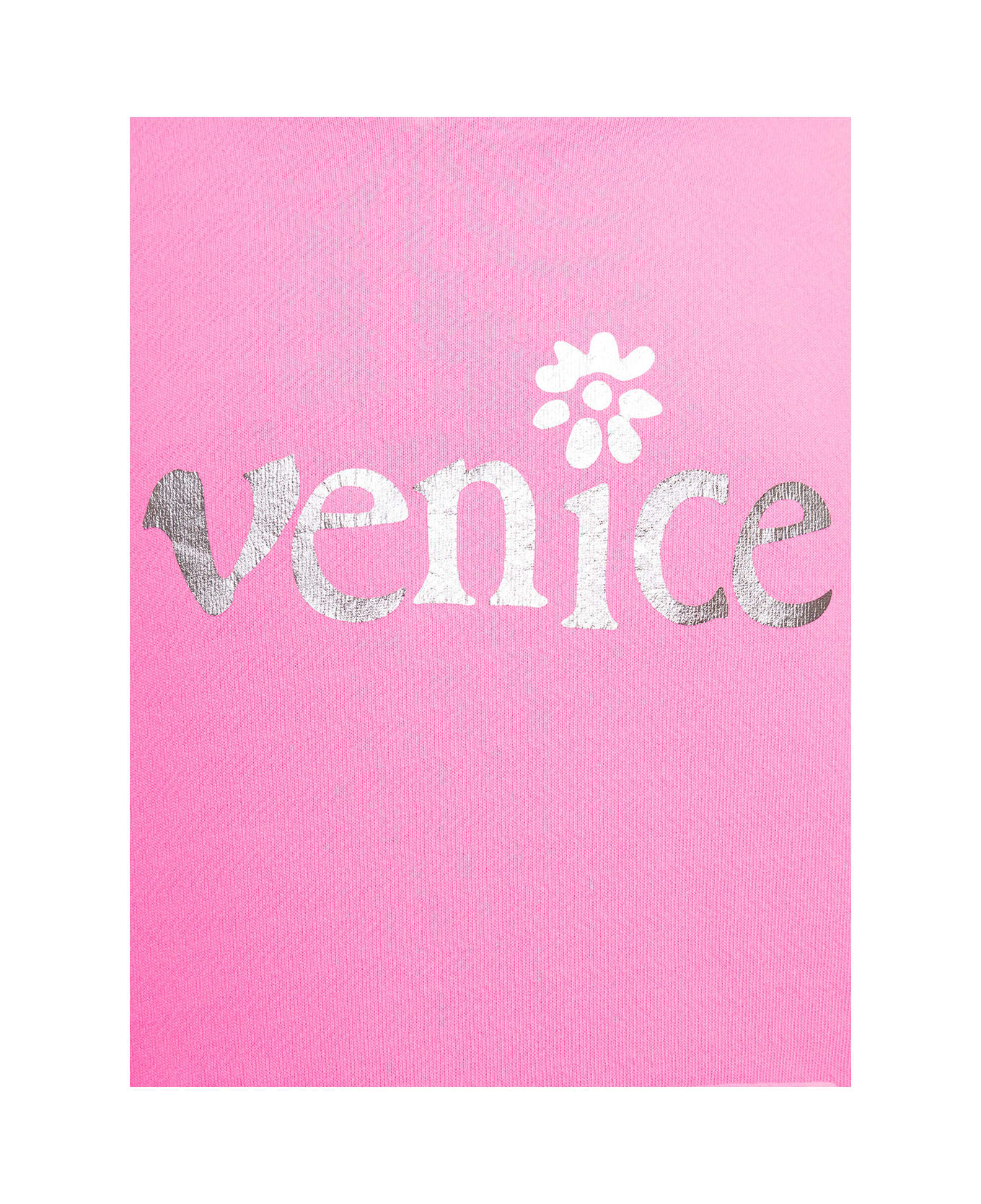 ERL Unisex Silver Print Venice Hoode Knit - Pink フリース