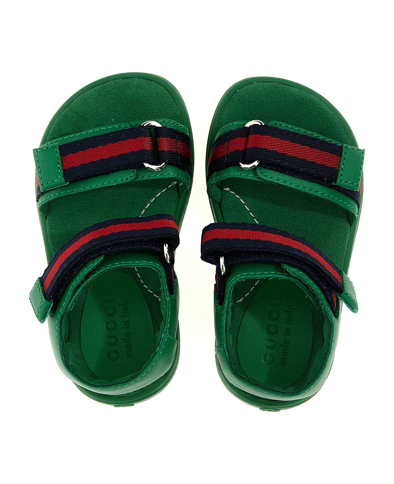 Gucci Web Ribbon Sandals - Green