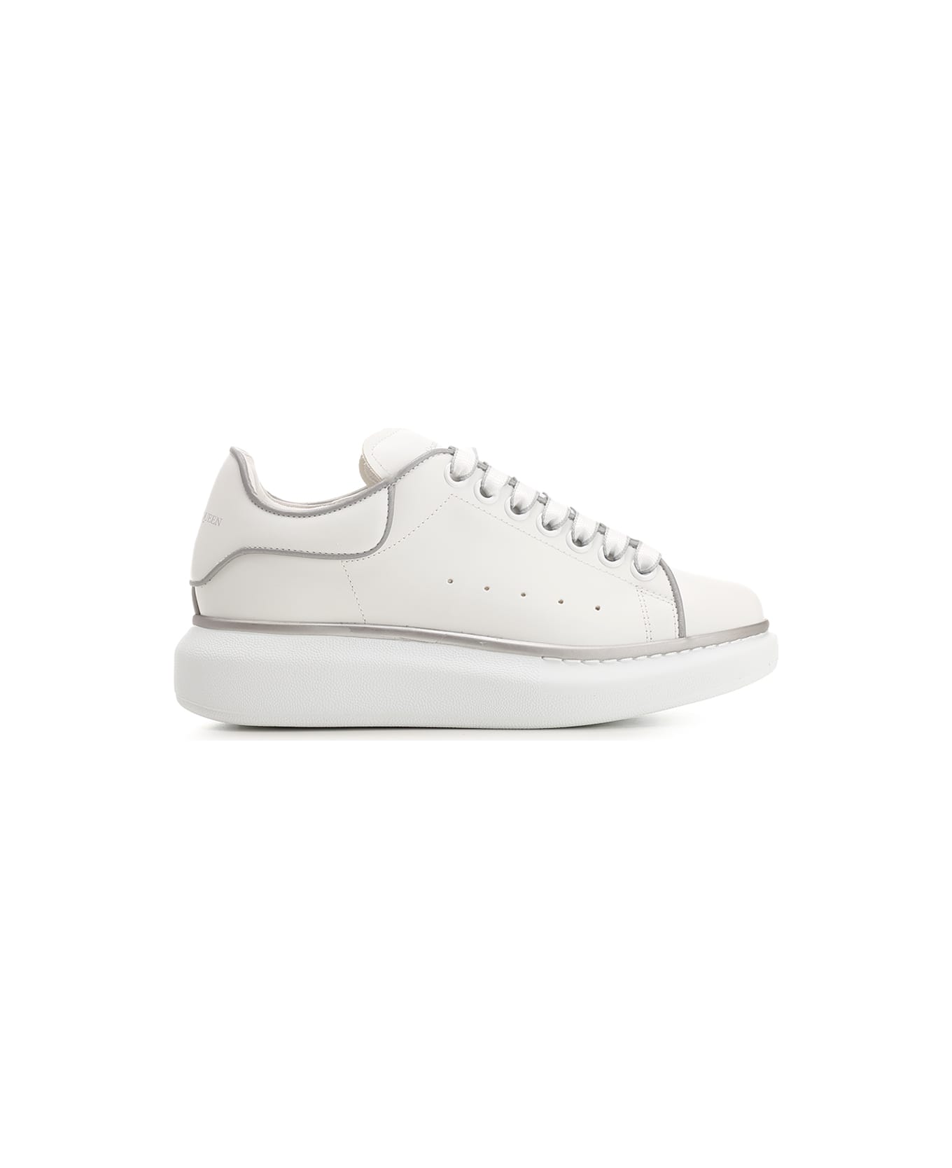 Alexander McQueen White Oversized Sneakers With Silver Piping - White スニーカー