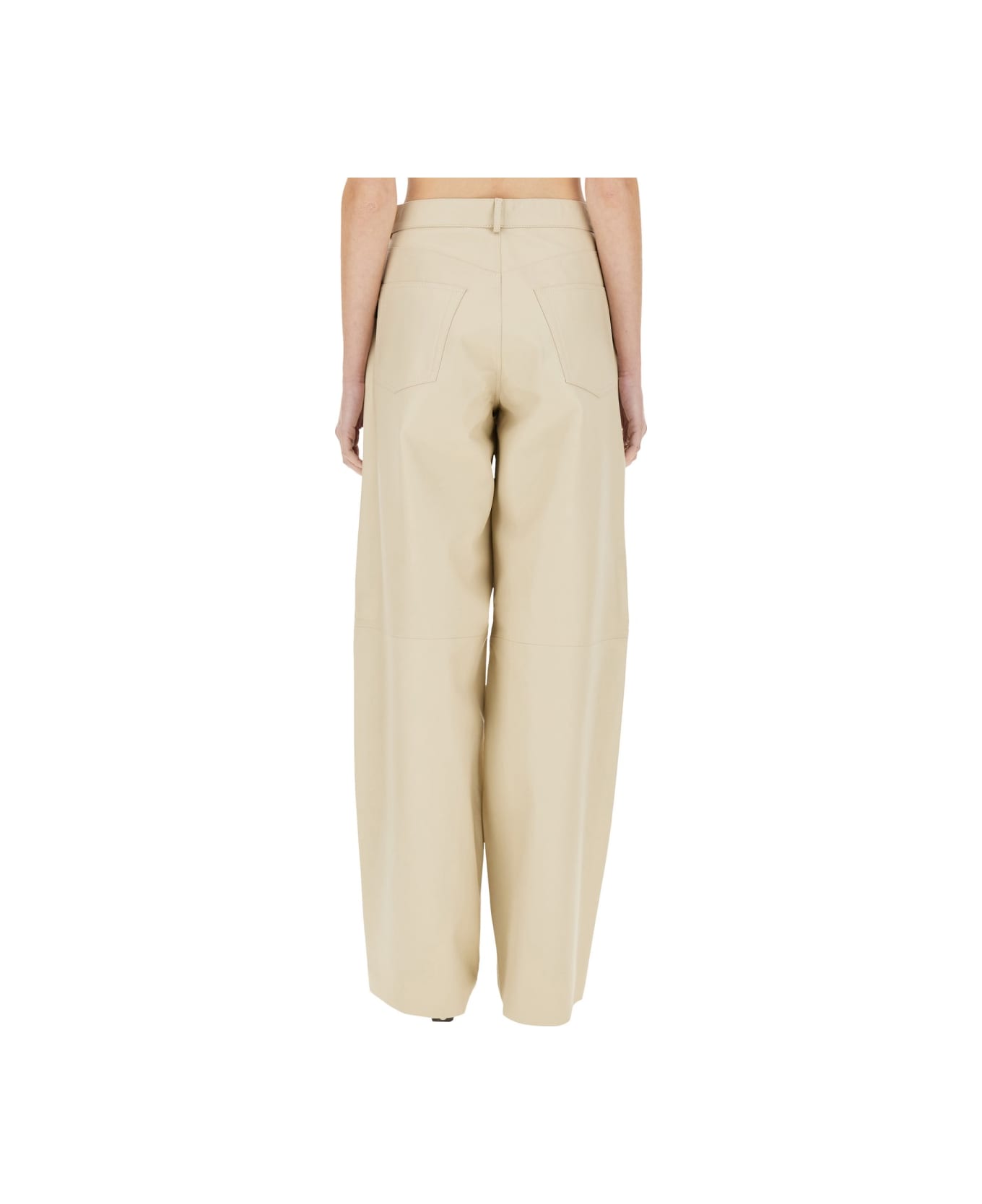 Haikure "bethany" Leather Pants - BEIGE