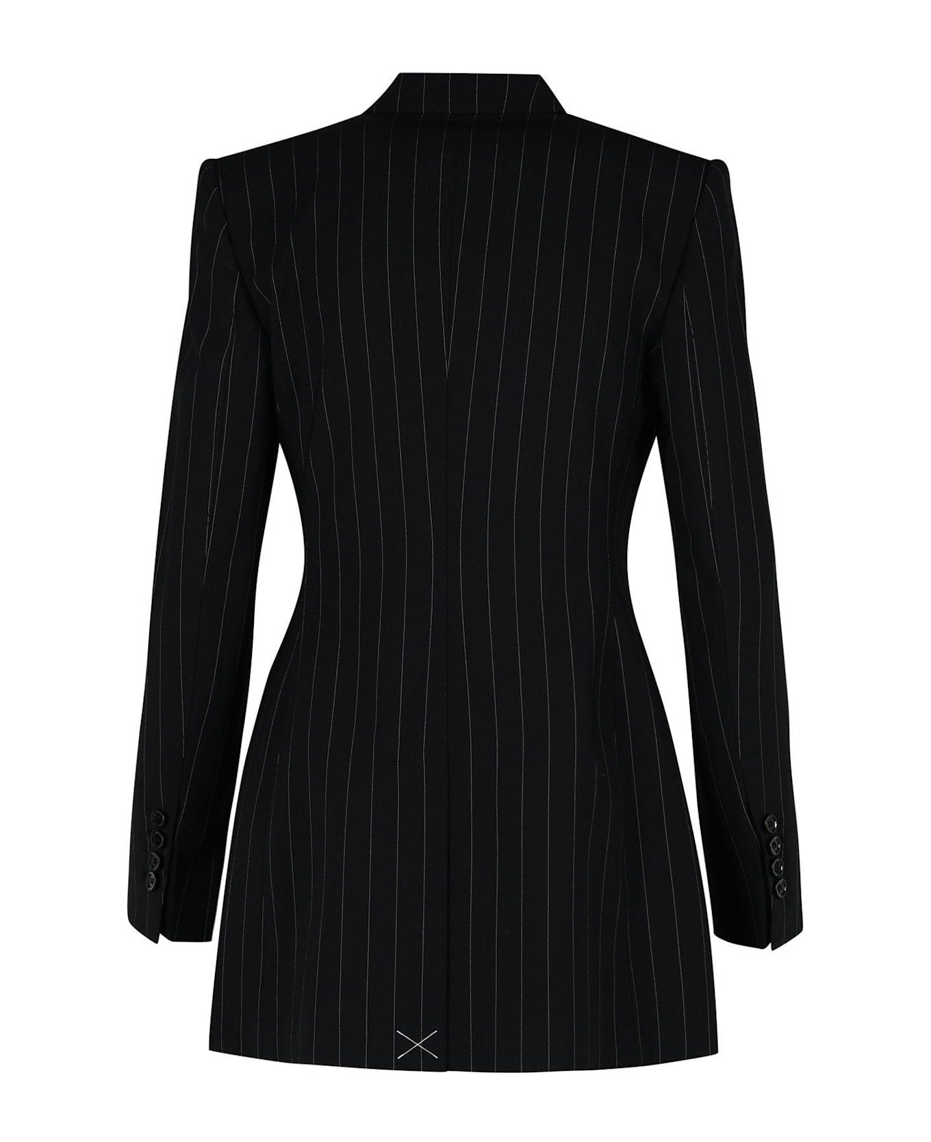 Dolce & Gabbana Double-breasted Pinstriped Blazer - BLACK/WHITE