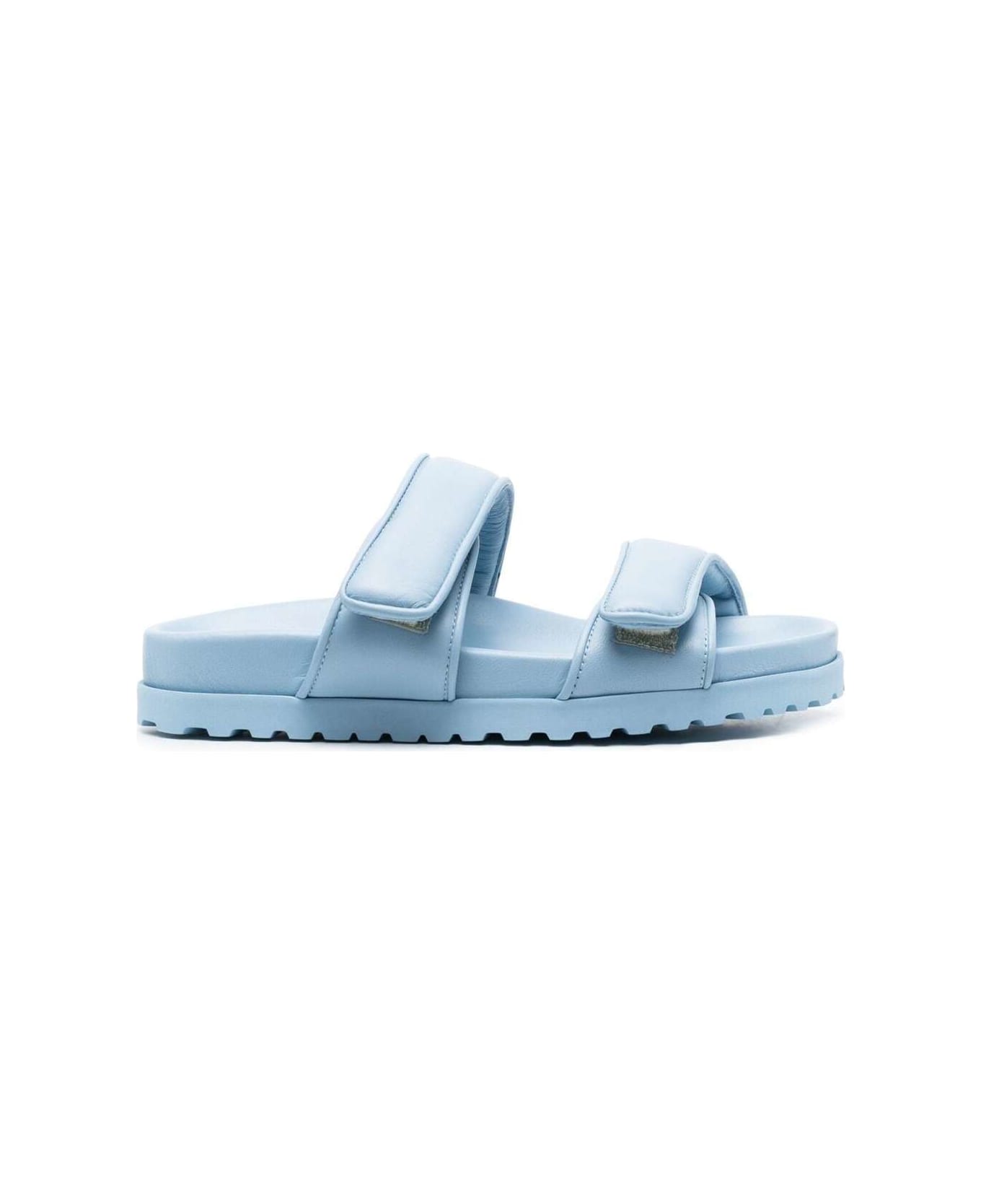 GIA BORGHINI Light-blue Strap Fastening Sandals In Leather Woman - Light blue サンダル