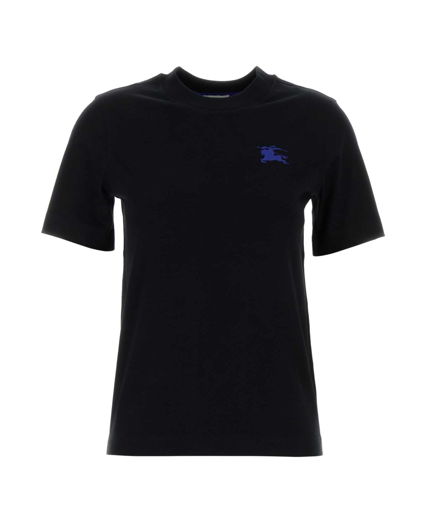 Burberry Black Cotton T-shirt - BLACK
