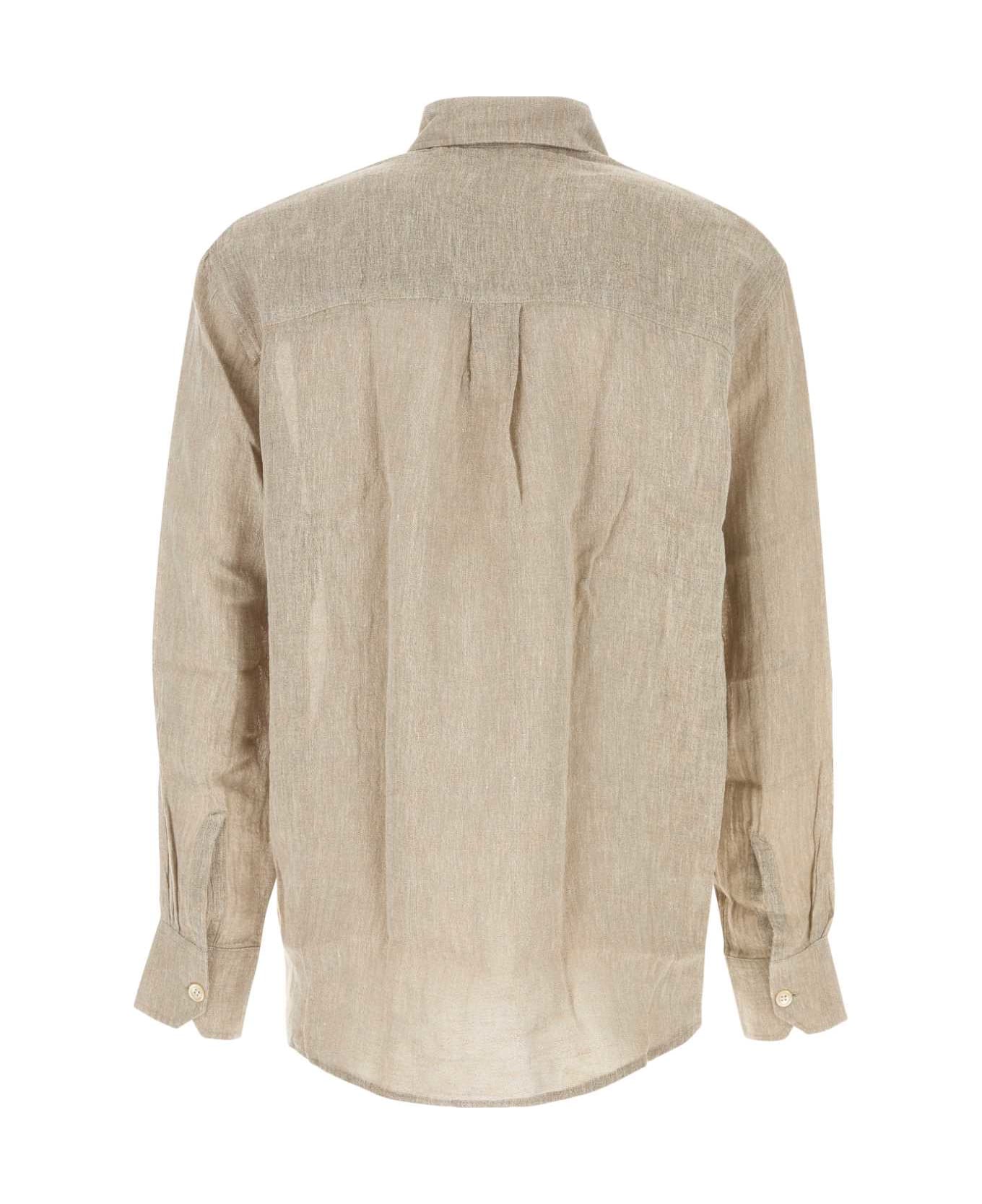 Our Legacy Cappuccino Linen Blend Shirt - POLLENDUSTSPARSECREPEWEAVE
