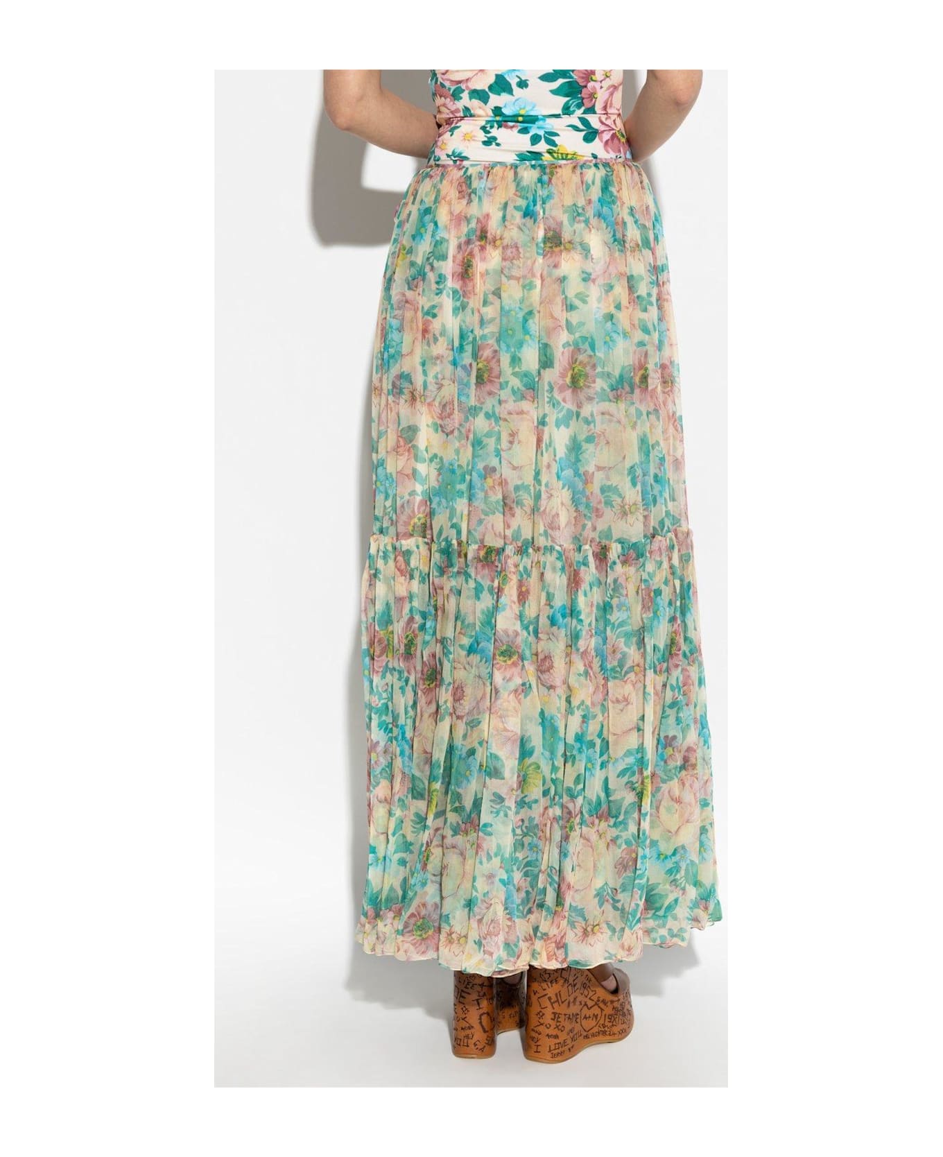 Chloé Gathered Maxi Skirt - Beige