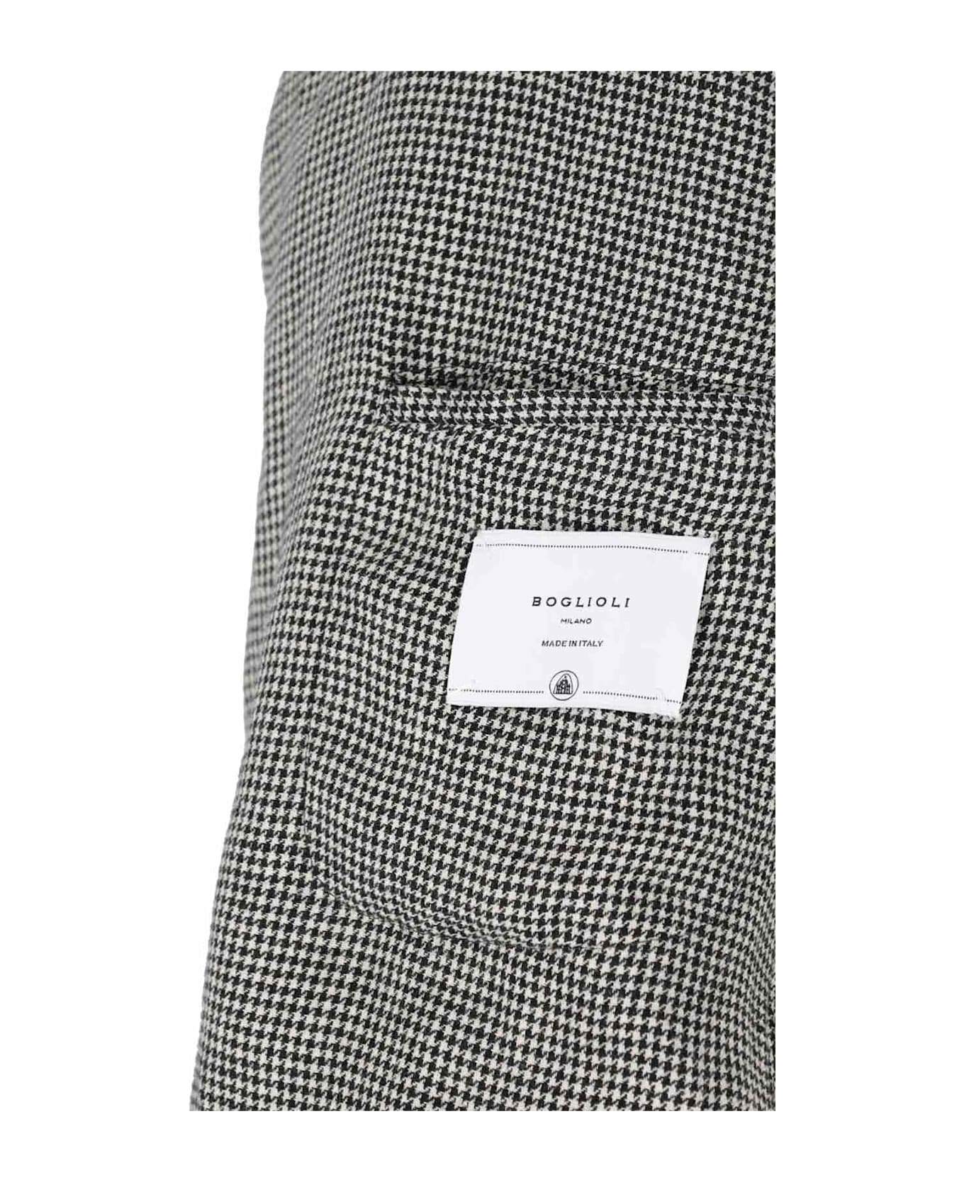 Boglioli Double-breasted Houndstooth Blazer - Black  
