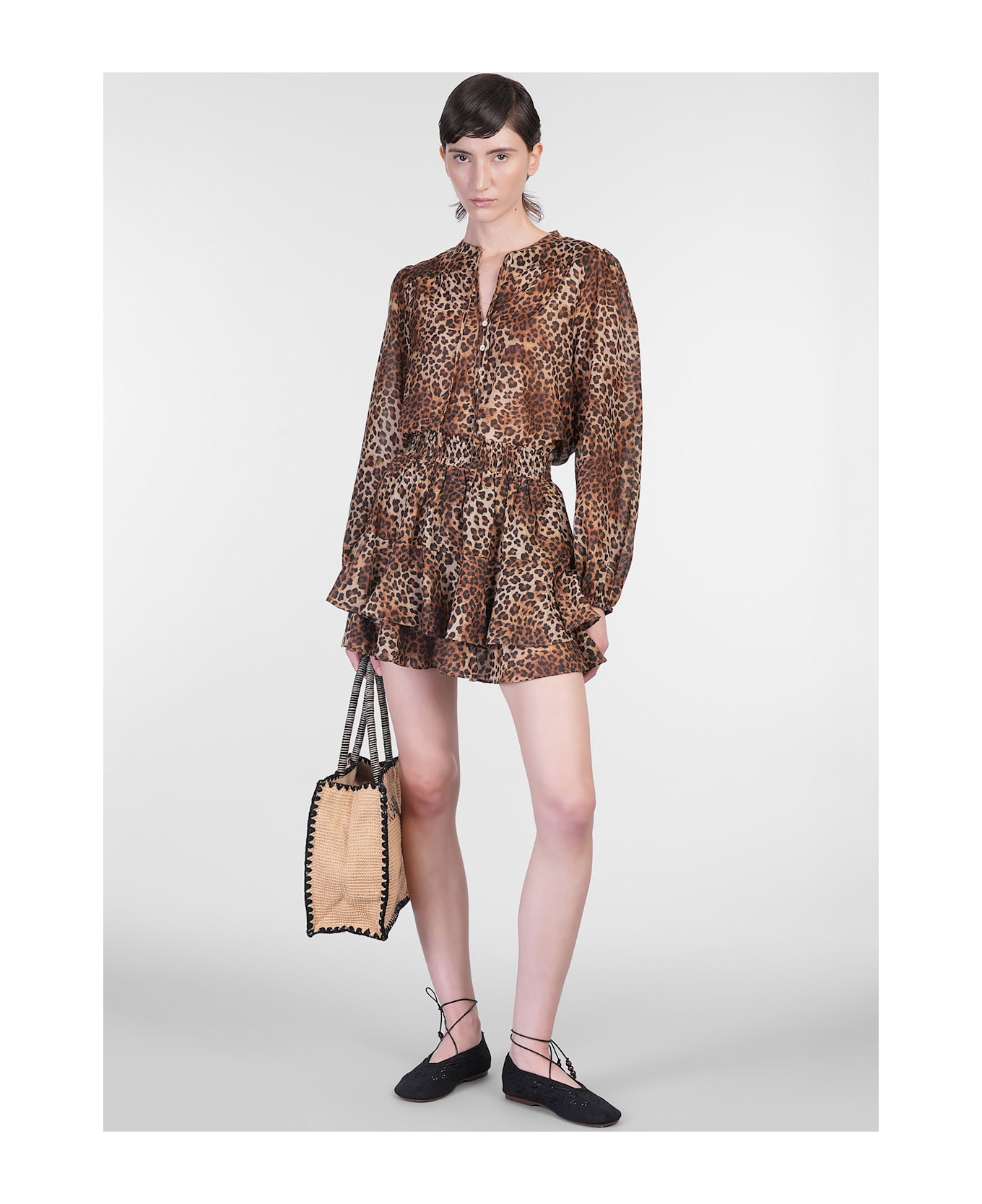 MC2 Saint Barth Harper Blouse In Animalier Cotton - Animalier