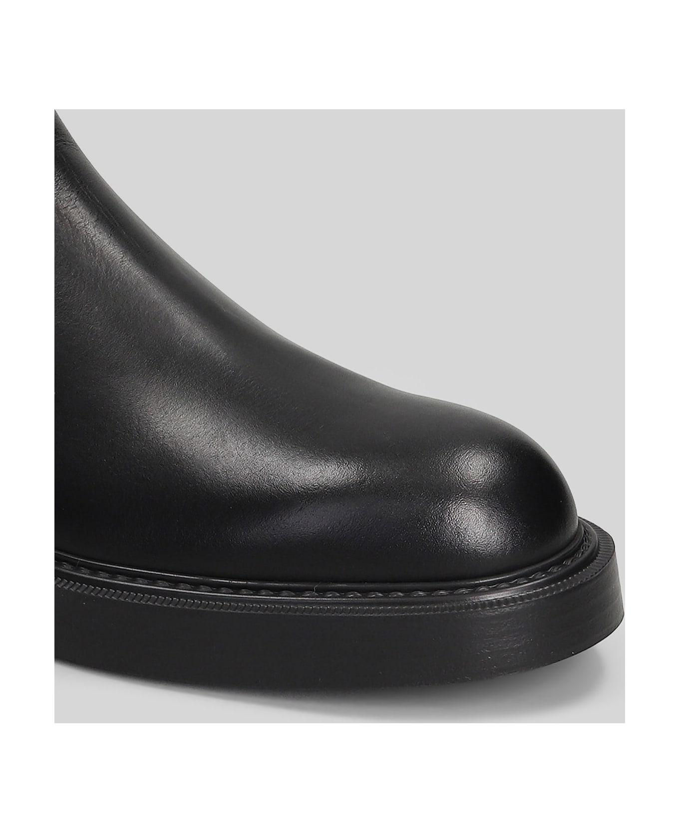 Emporio Armani Ankle Boots In Black Leather - black