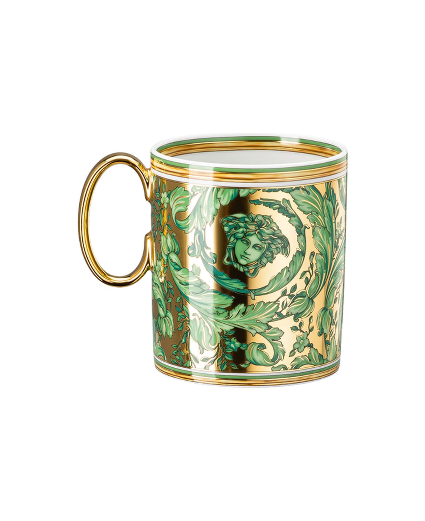 Versace Tazza Mug Con Manico Medusa Garland - Verde e Oro