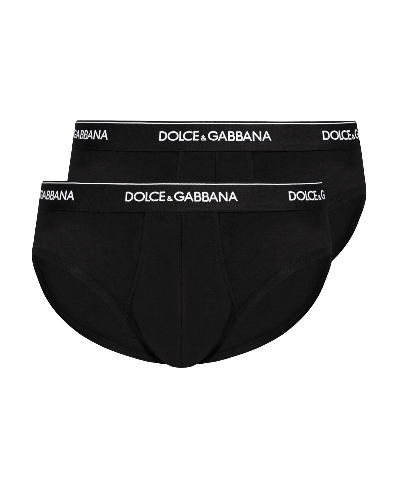 Dolce & Gabbana Pack Containing Two Brando Briefs - Black