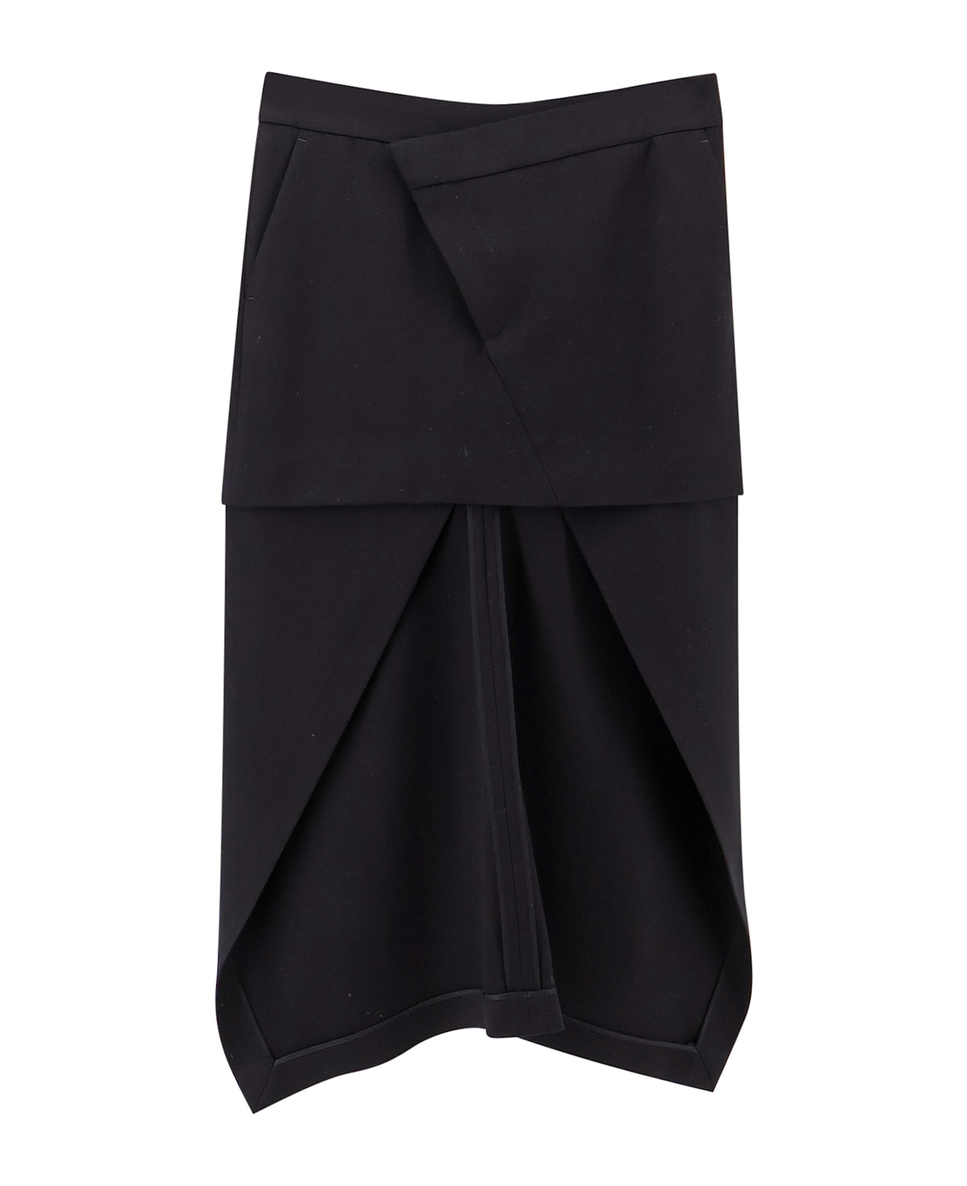 Alexander McQueen Asymmetric Midi Skirt - Black