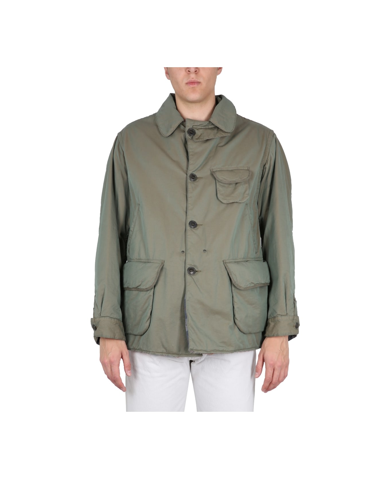 Maison Margiela Tonic Distressed Cotton Jacket - GREEN