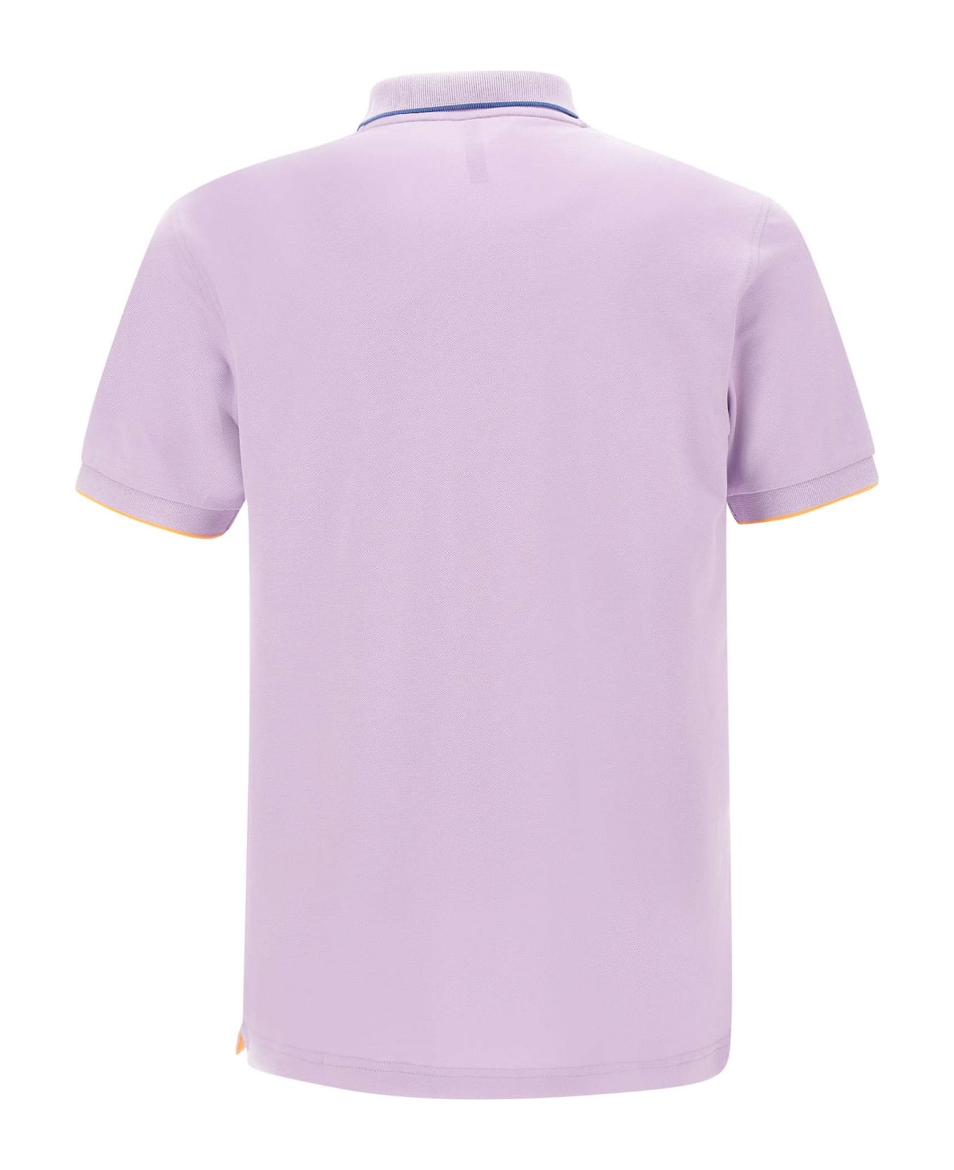 Sun 68 "small Stripe" Cotton Polo Shirt - LILAC ポロシャツ