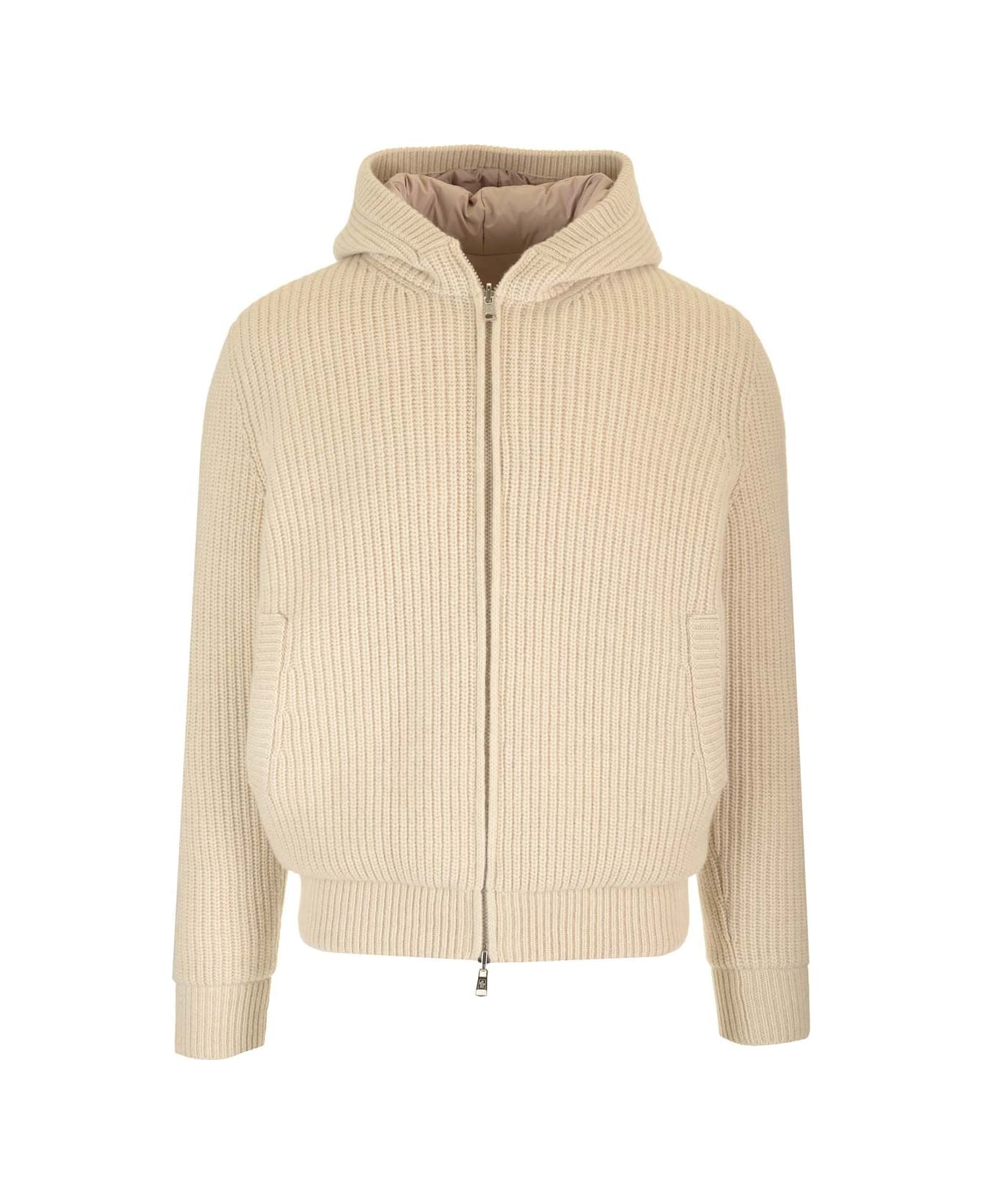 Moncler Reversible Wool Blend Sweatshirt - Beige ニットウェア