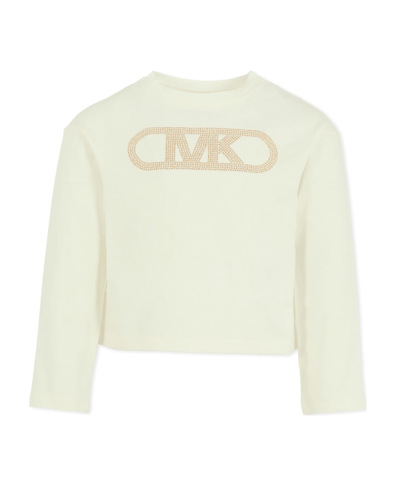 Michael Kors Ivory T-shirt For Girl With Logo - Ivory