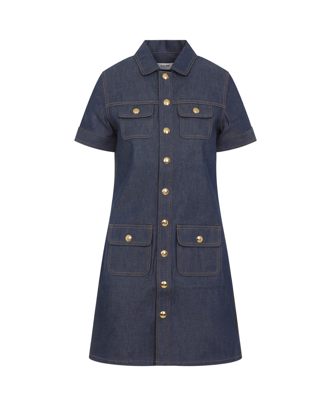 Celine Cotton Mini Dress - Ia Raw Wash