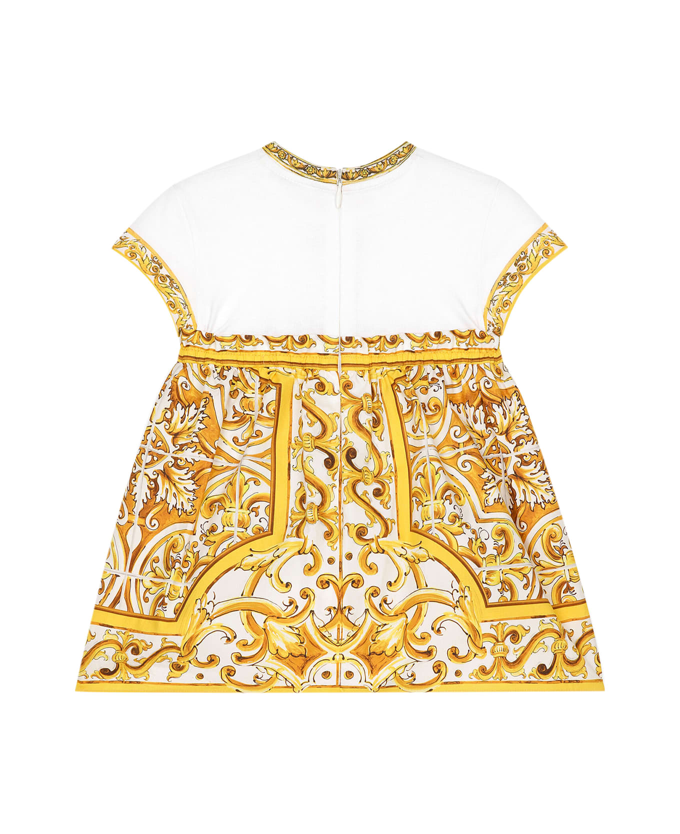 Dolce & Gabbana Dress With Maiolica Print - Yellow