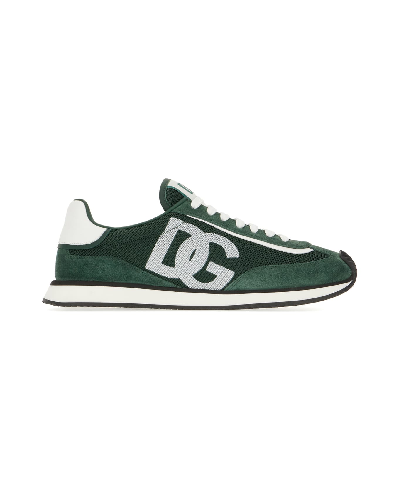 Dolce & Gabbana Multicolor Suede And Mesh Dg Aria Sneakers - GREEN WHITE