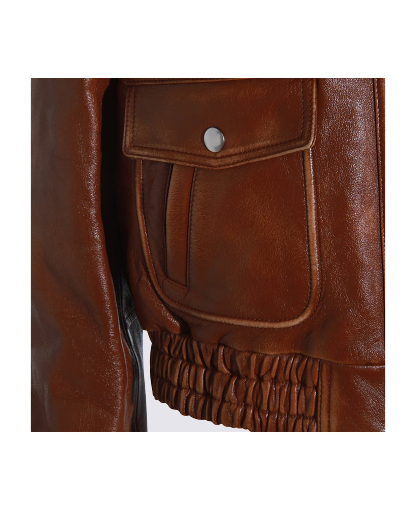 Miu Miu Brown Leather Jacket - Brown