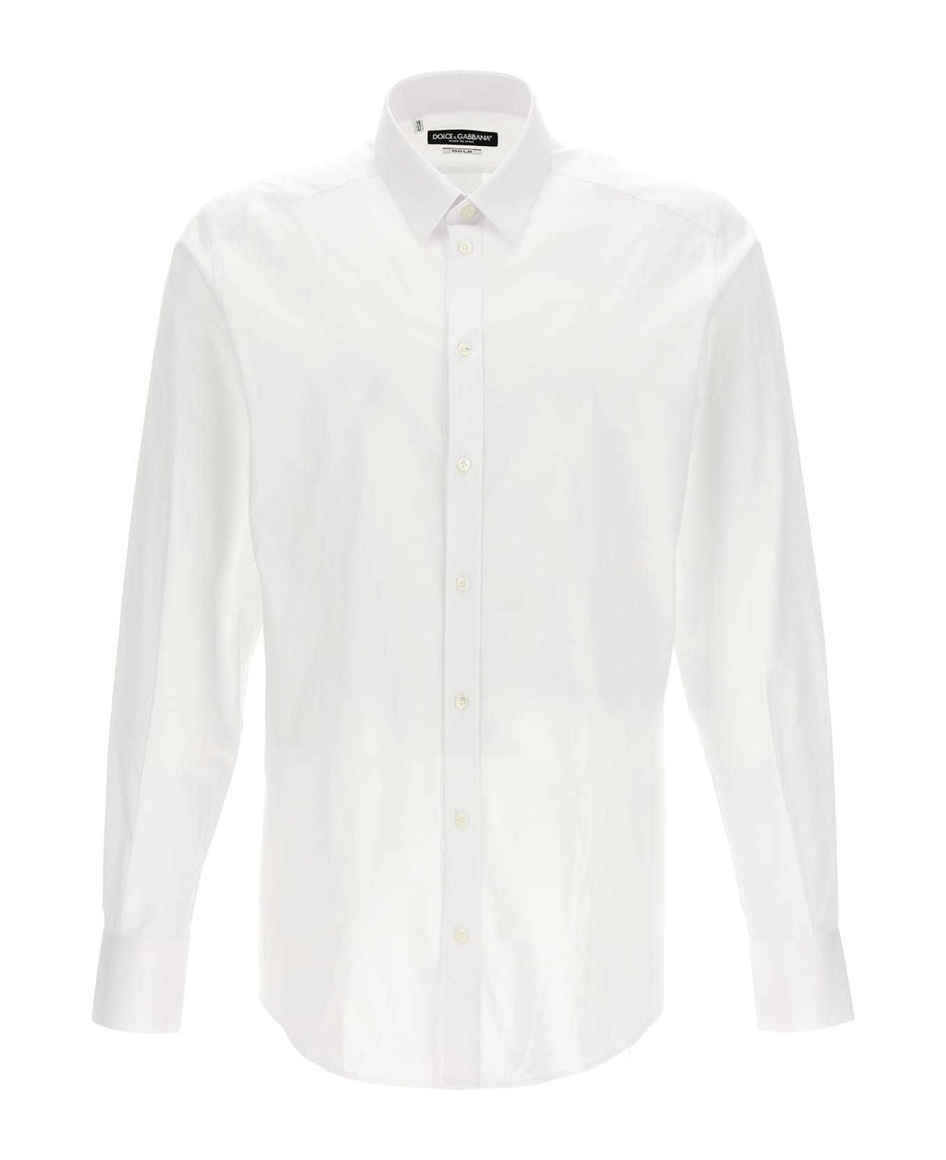 Dolce & Gabbana Gold Fit Cotton Shirt - White シャツ