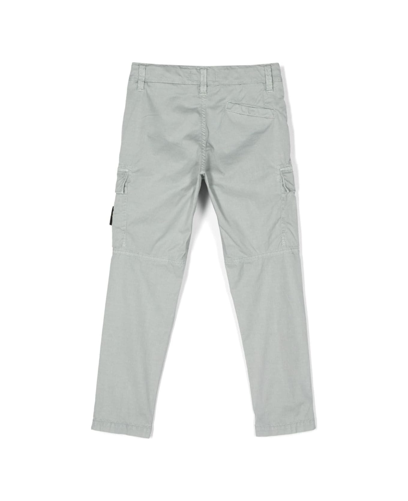 Stone Island Junior Grey Cargo Pants In Stretch Cotton Boy - Grey ボトムス