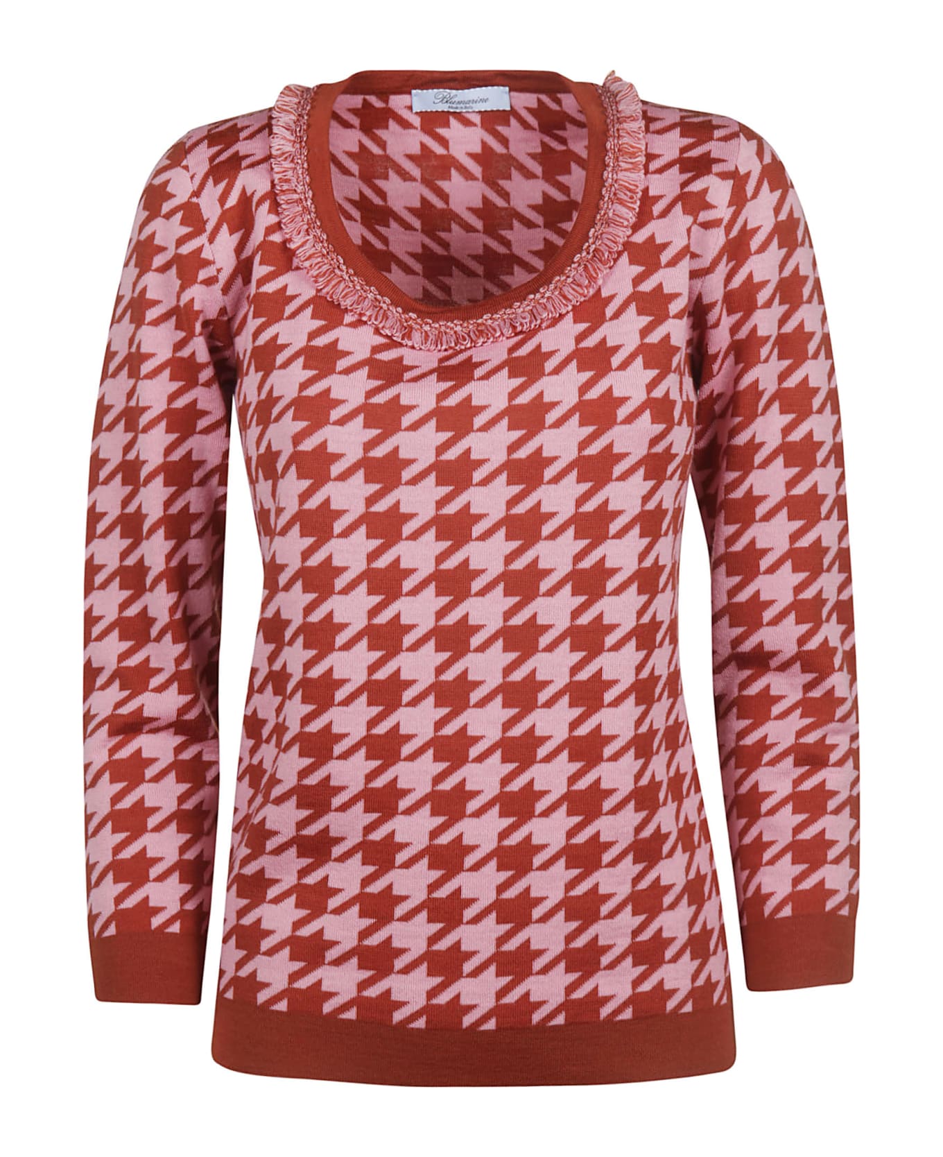 Blumarine Motif Print Sweater - Pink/Red