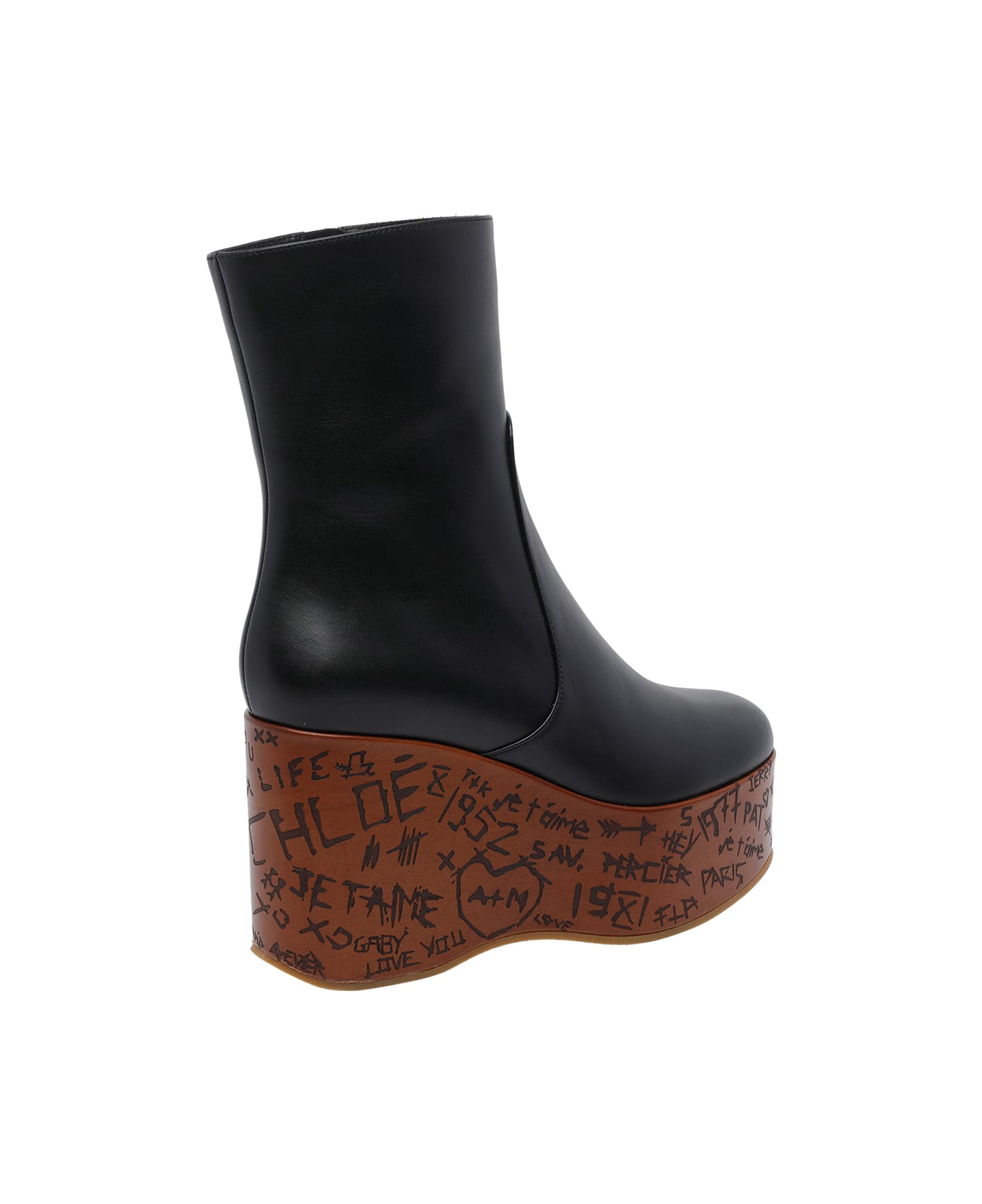 Chloé Maxime Wedge Booties - Black