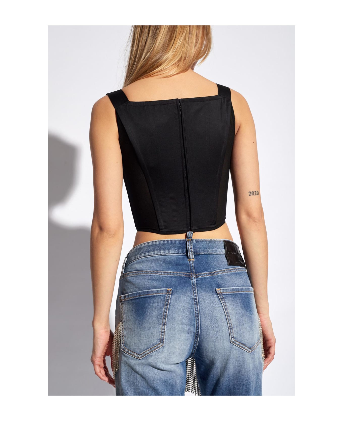Dsquared2 Corset With Logo - BLACK