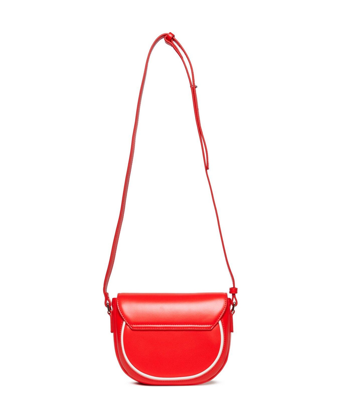 Marni Logo Printed Smile Crossbody Bag - Red