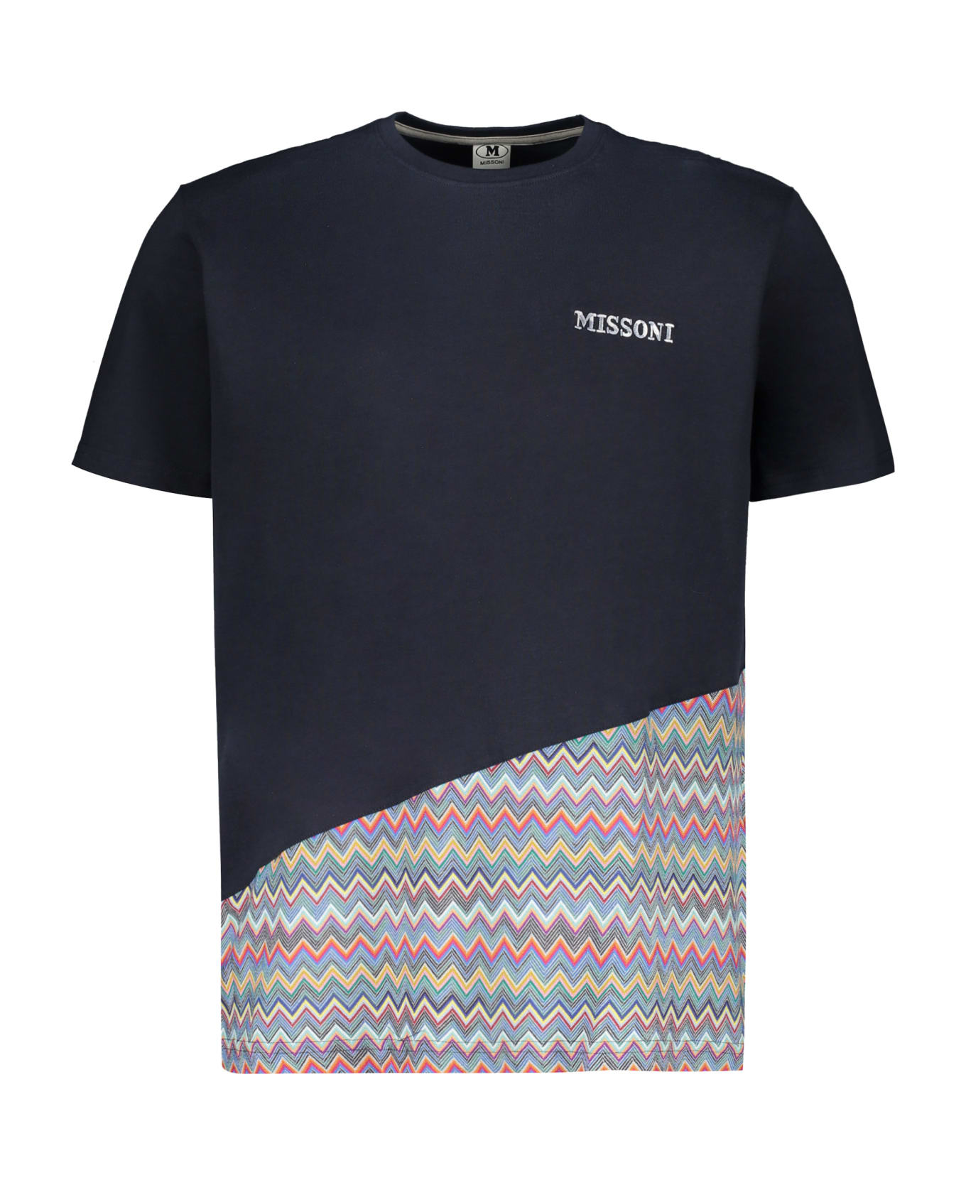 Missoni Logo Cotton T-shirt - blue