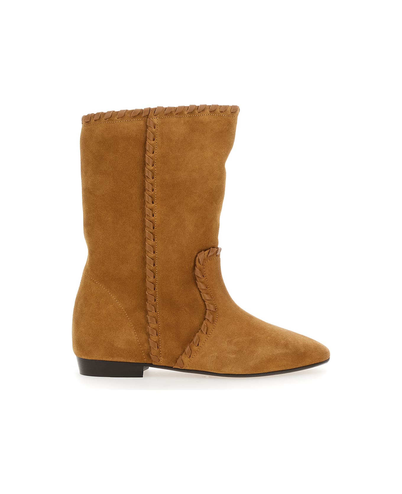 Isabel Marant 'staeni' Brown Ankle Boots With Beveled Toe And Low Heel In Suede Woman - Brown
