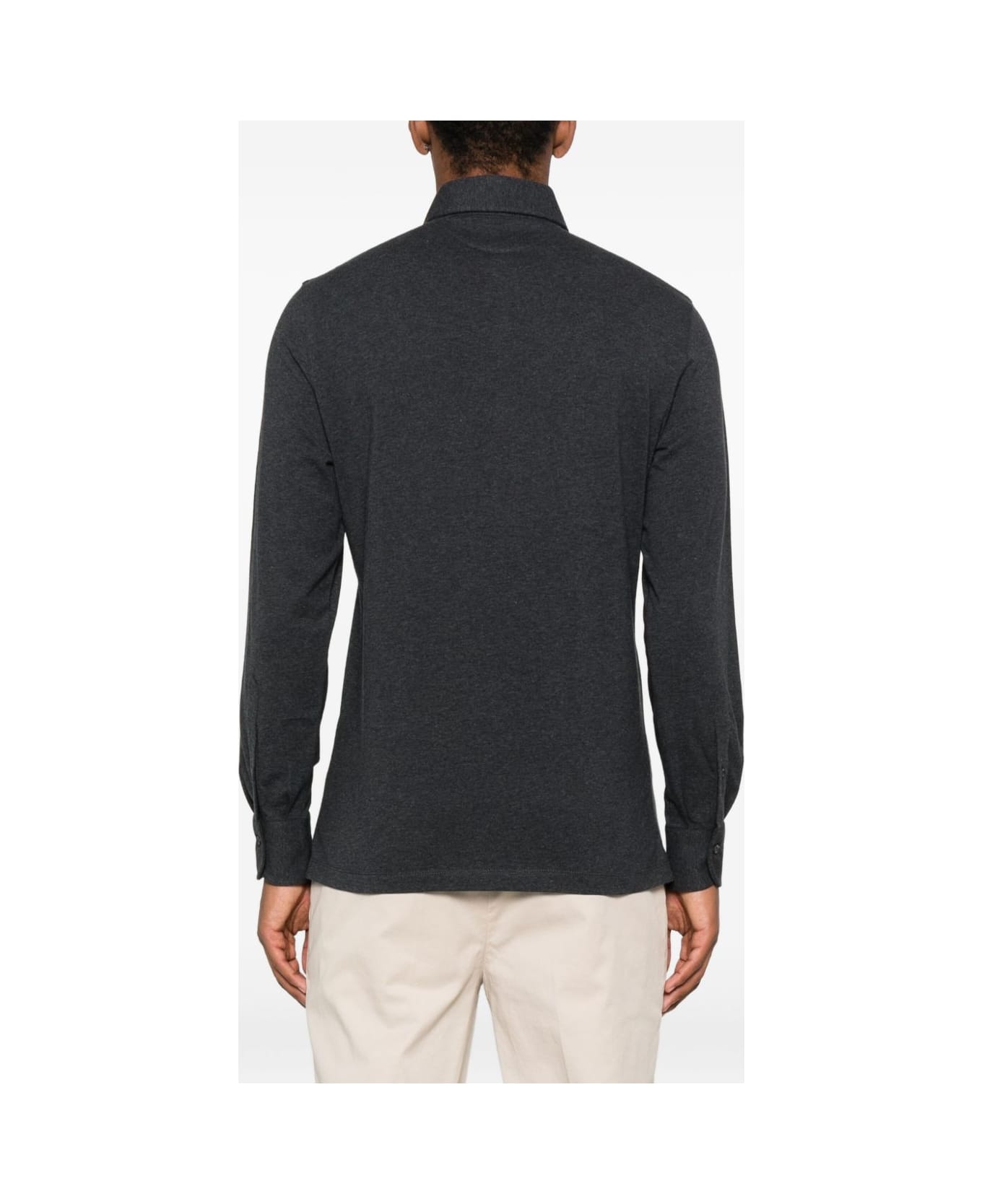 Brunello Cucinelli Long-sleeved Polo - Grey