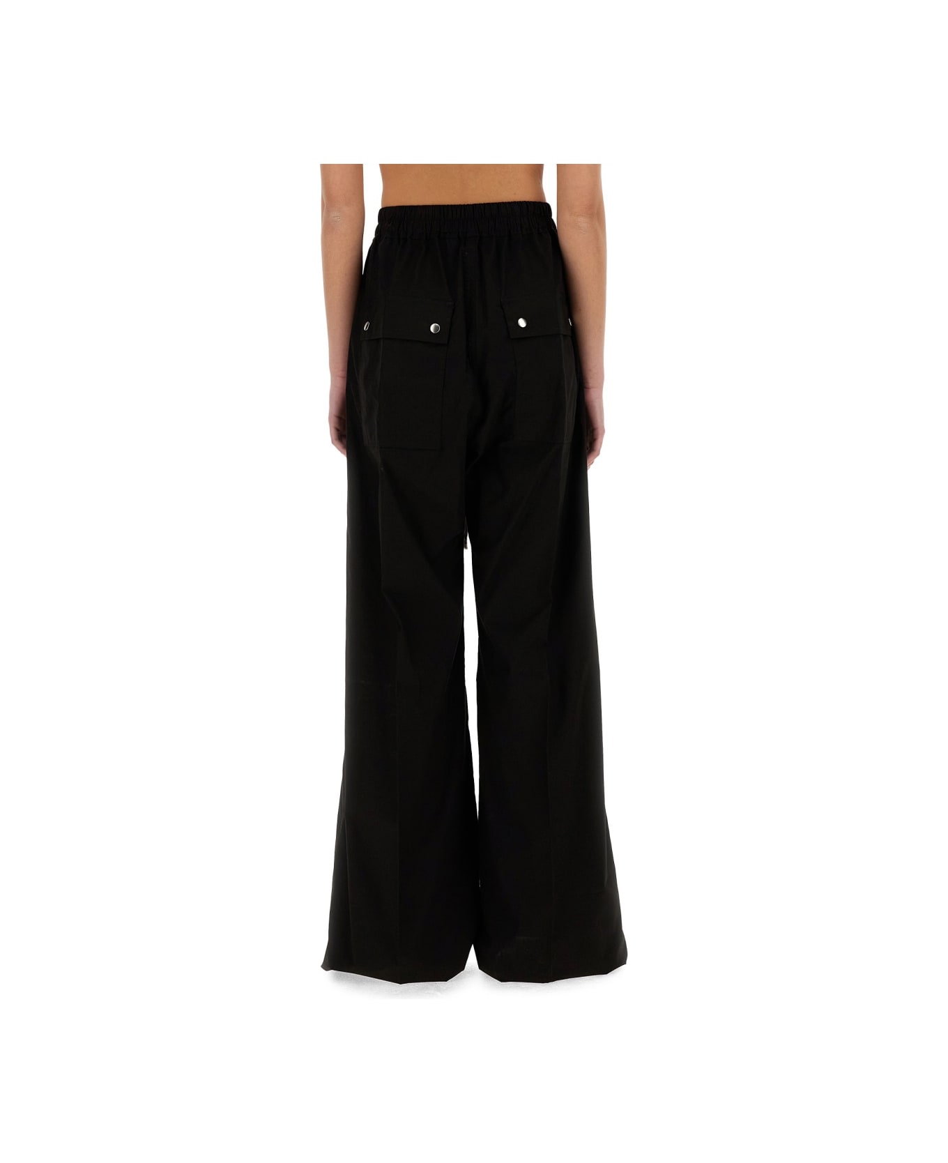 Rick Owens Wide Leg Pants - BLACK
