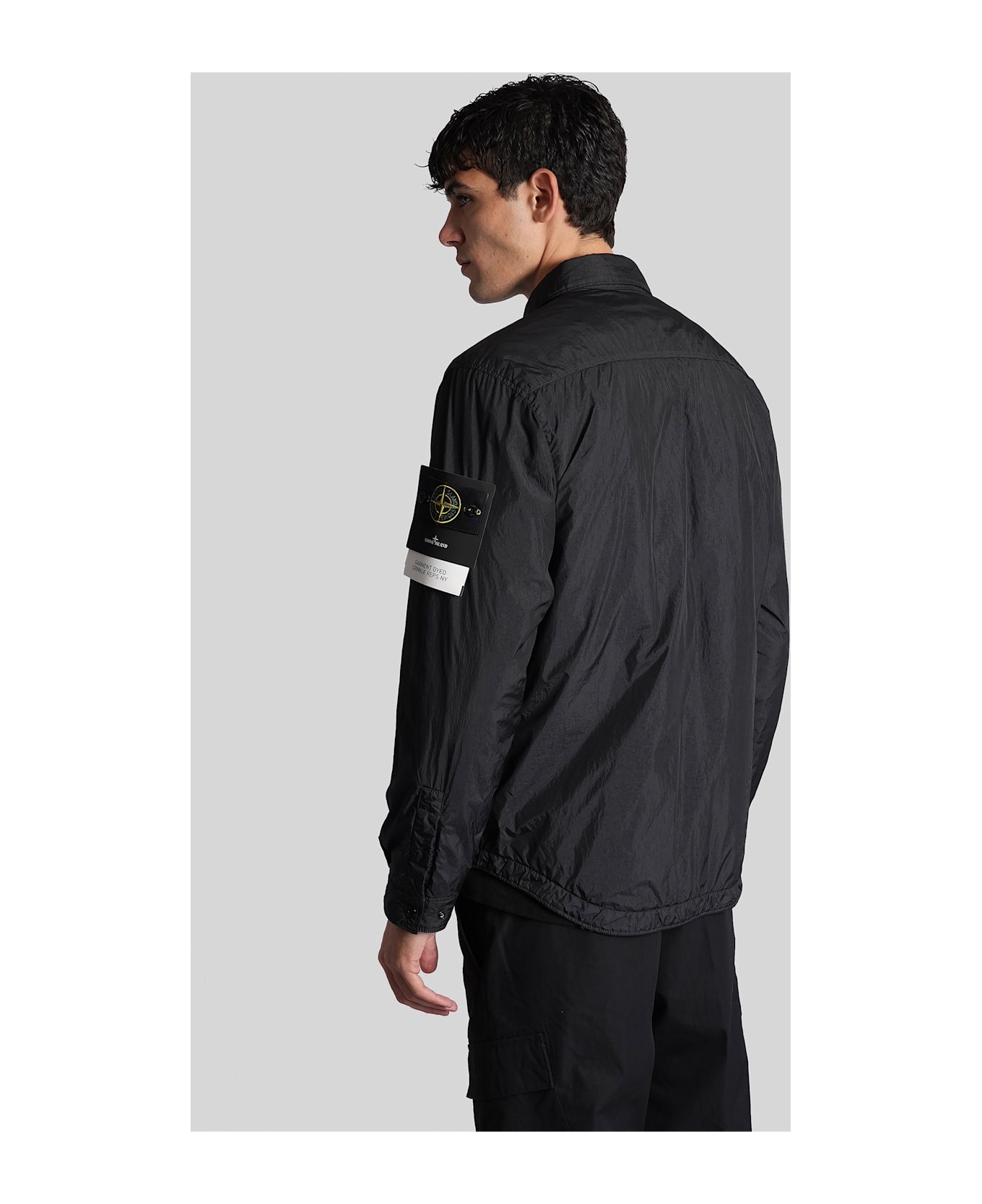 Stone Island Casual Jacket In Black Polyamide - black