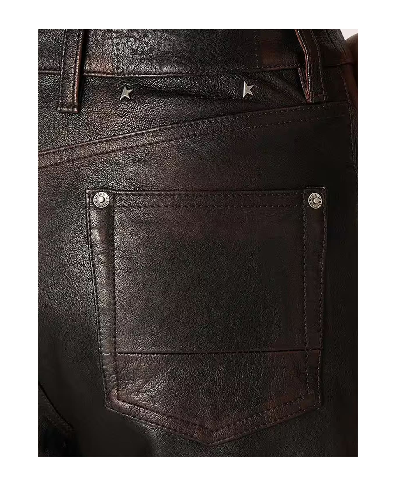 Golden Goose Peg Leather Trousers - PORT ROYALE