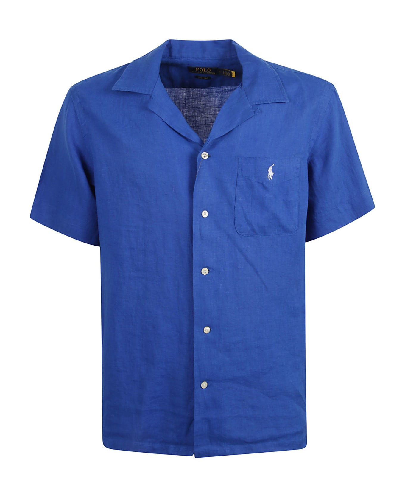 Ralph Lauren Patched Pocket Logo Embroidered Short-sleeved Shirt - Heritage Blue シャツ