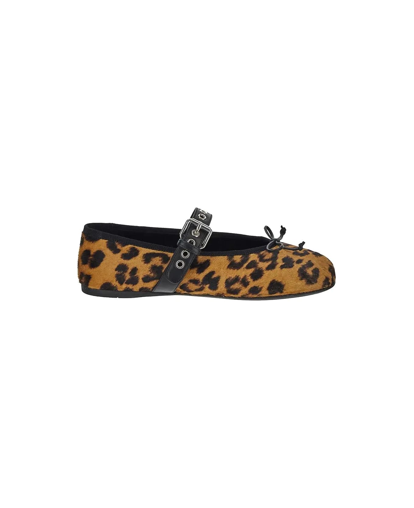 Miu Miu Leopard Ballerinas - Miele