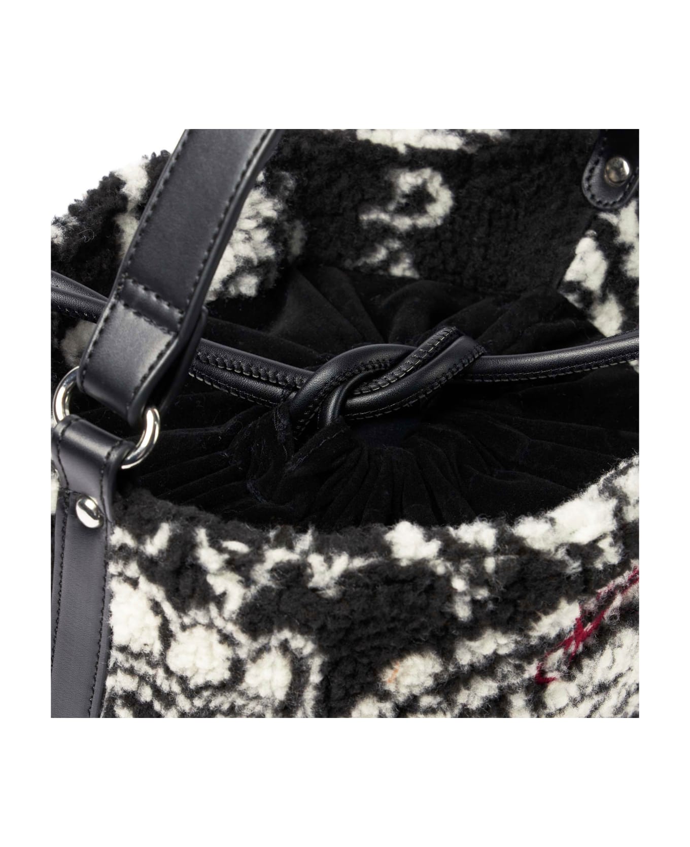 MC2 Saint Barth Sherpa Bucket Bag With Bandanna Print - BLACK