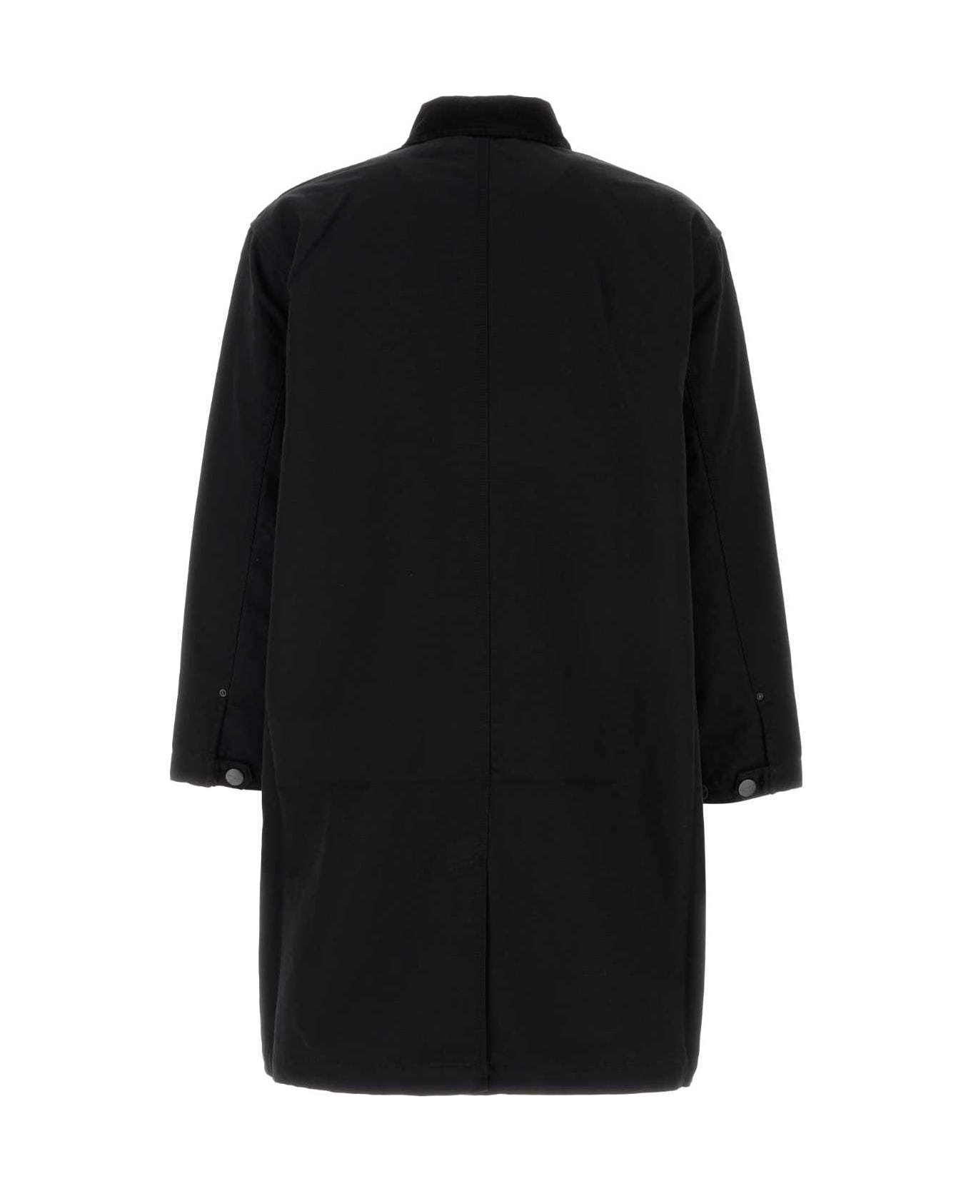 Carhartt Black Canvas Webster Coat - BLACKBLACKRINSED 00E02