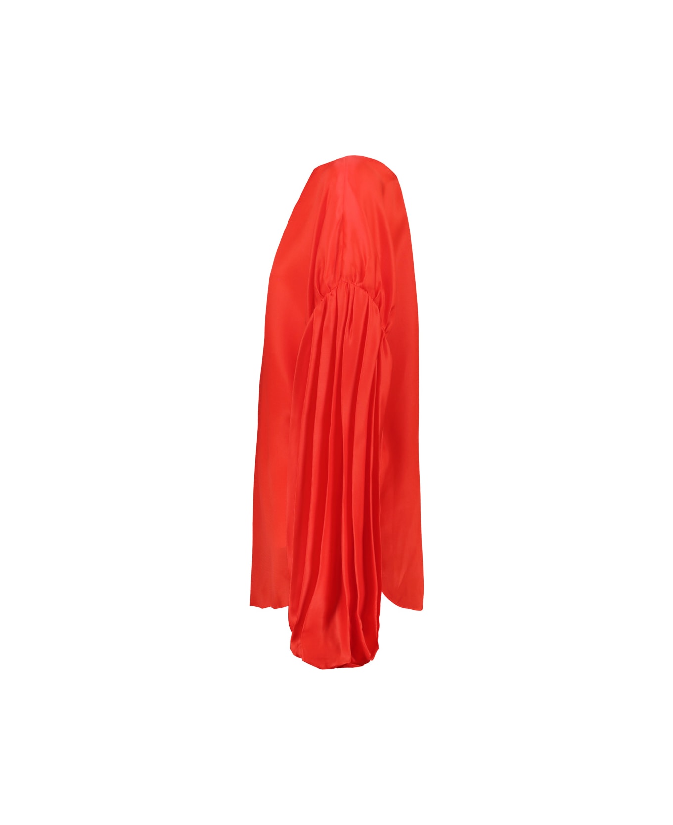Khaite Quico Top In Silk Gazar - Fire Red