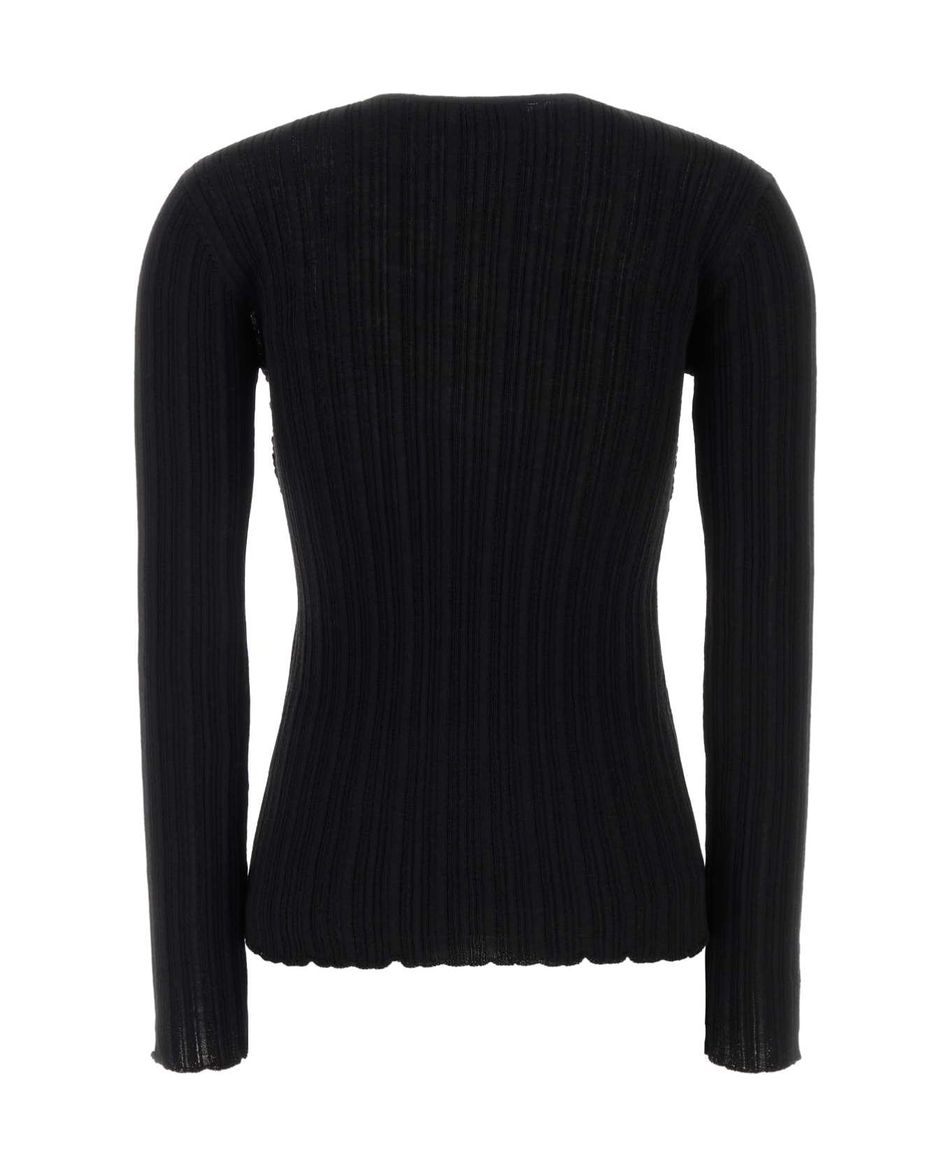 Giuseppe di Morabito Black Wool Blend Top - BLACK