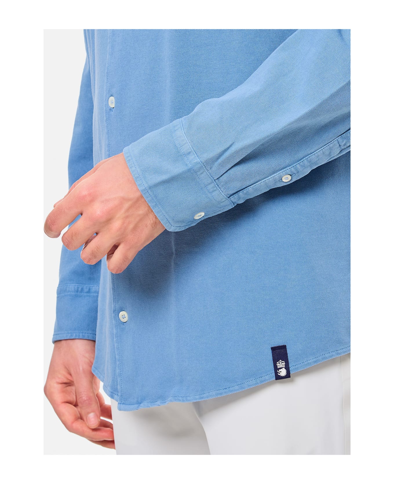 Drumohr Piquet Shirt - Clear Blue