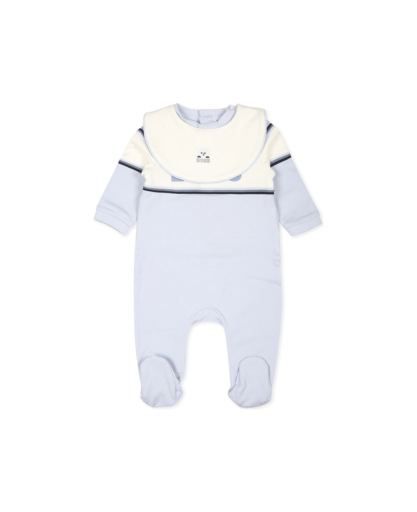 Hugo Boss Light Blue Babygrow Set For Baby Boy With Logo - Light Blue