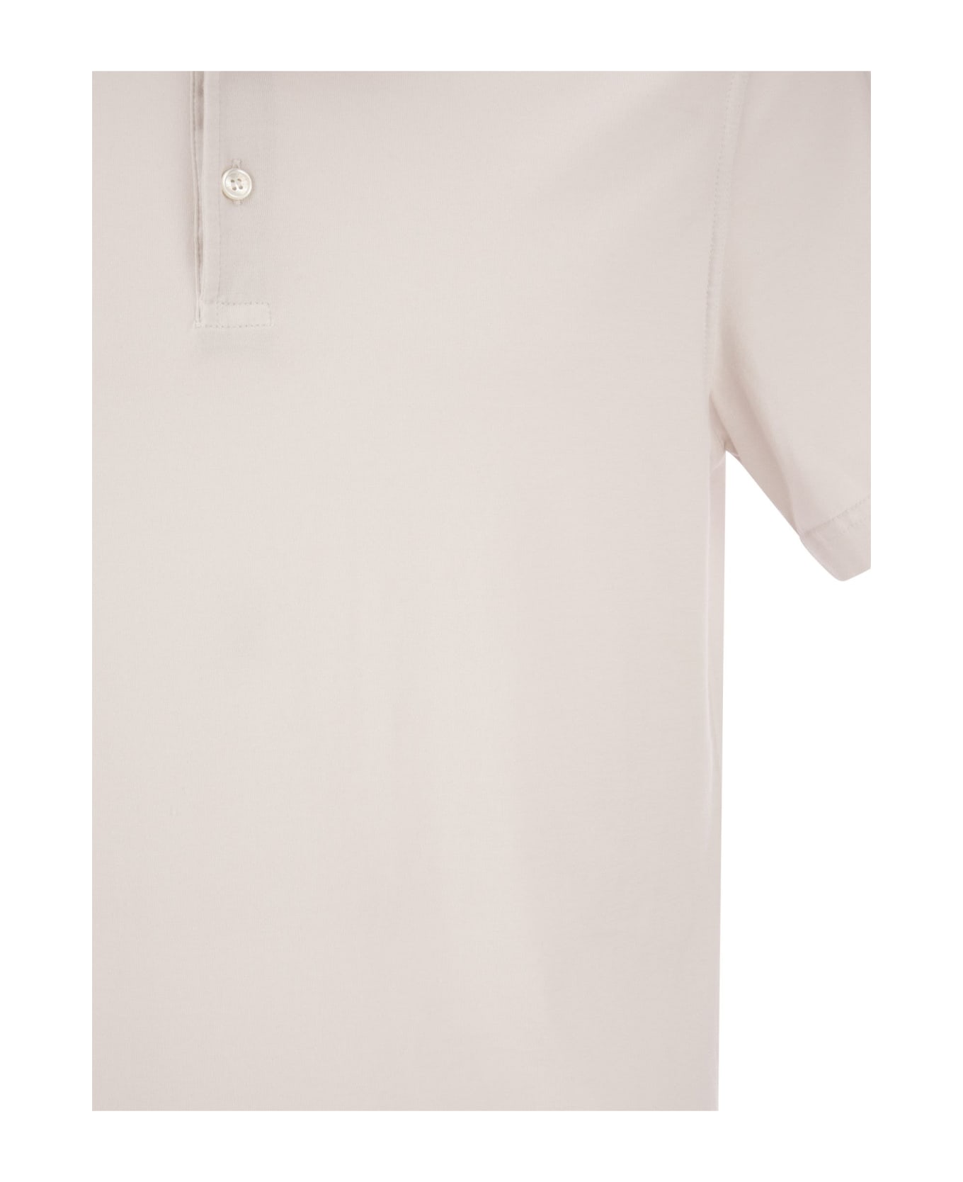 Fedeli Short-sleeved Polo Shirt - Pearl