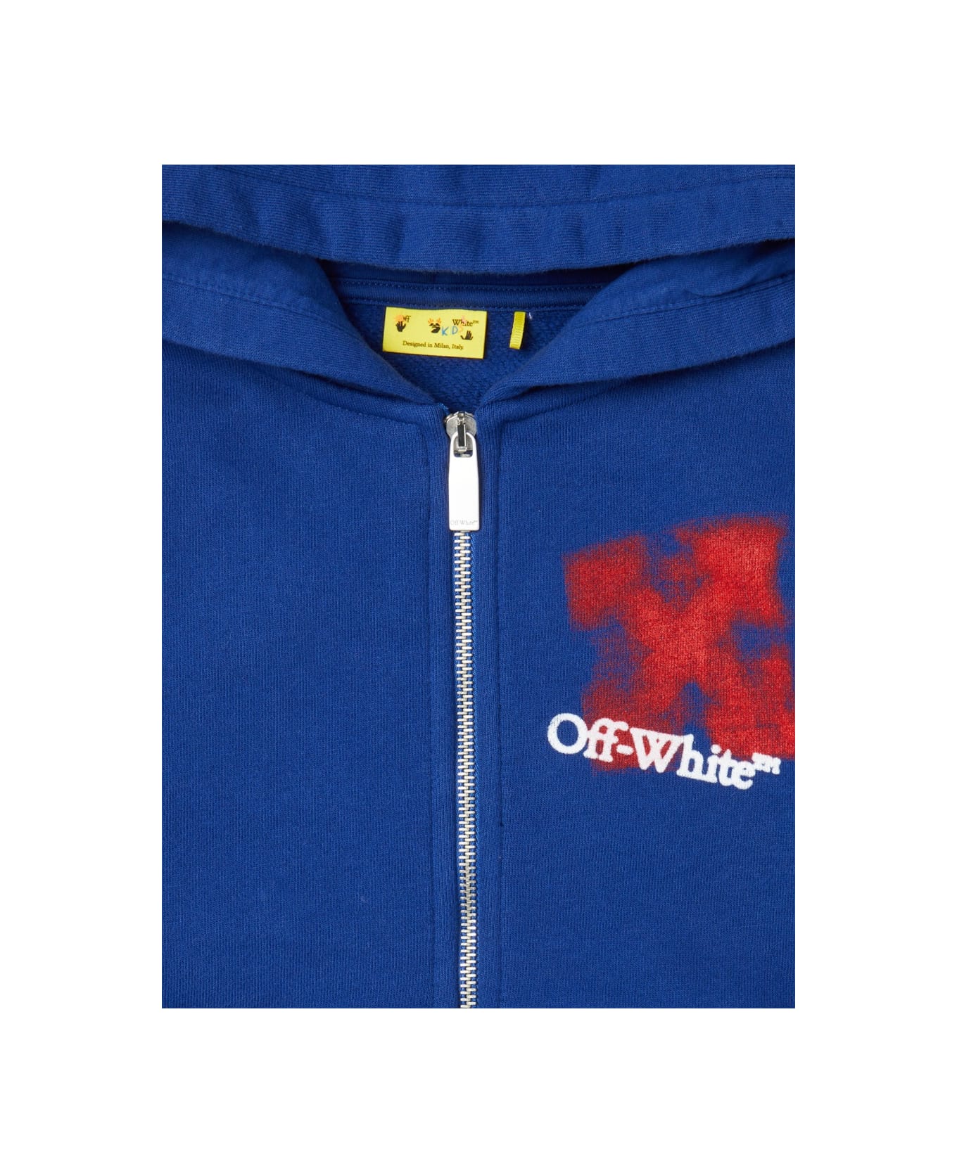 Off-White Sweatshirt With "graffiti" Logo - BLUE