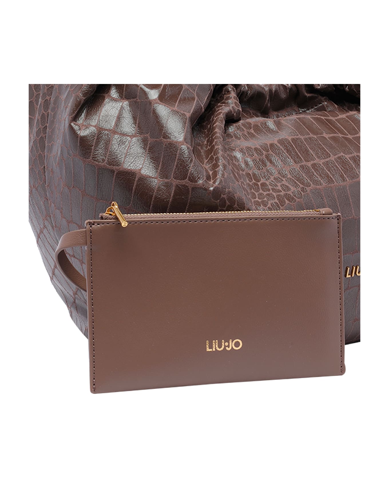 Liu-Jo Large Logo Hobo Bag - Brown