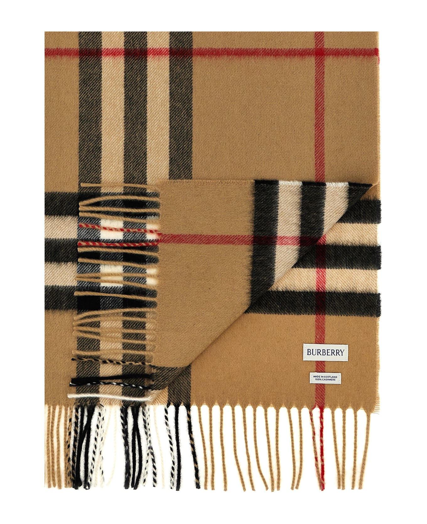 Burberry Check Cashmere Scarf - Beige