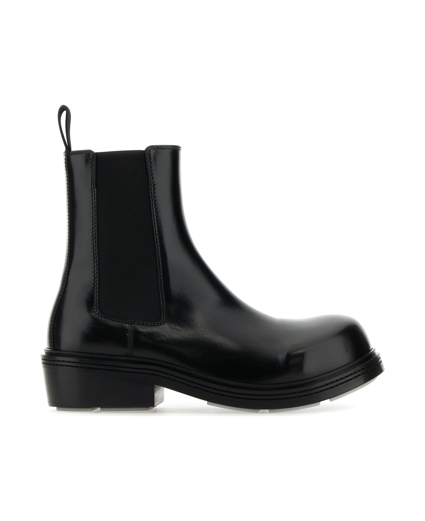 Bottega Veneta Black Leather Fireman Ankle Boots - Black